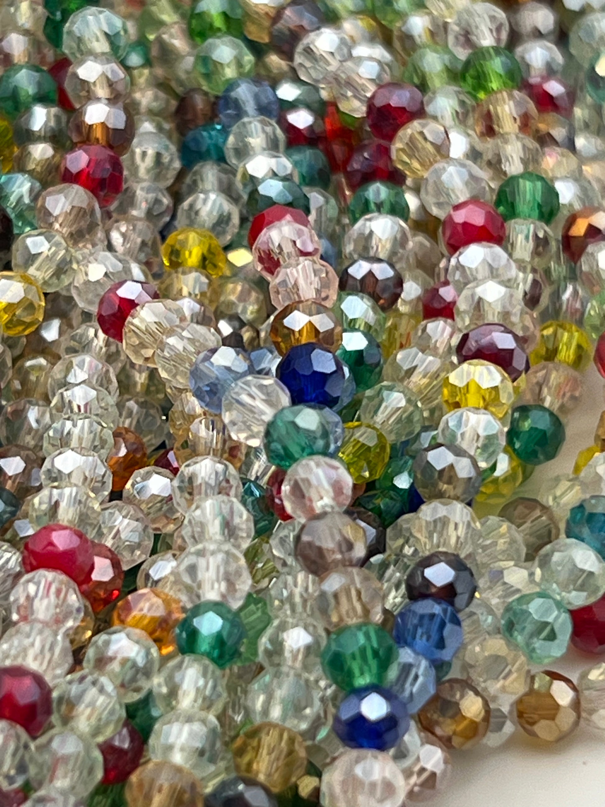 200 4X3mm Electroplated Glass Rondelle Beads Mixed Colors