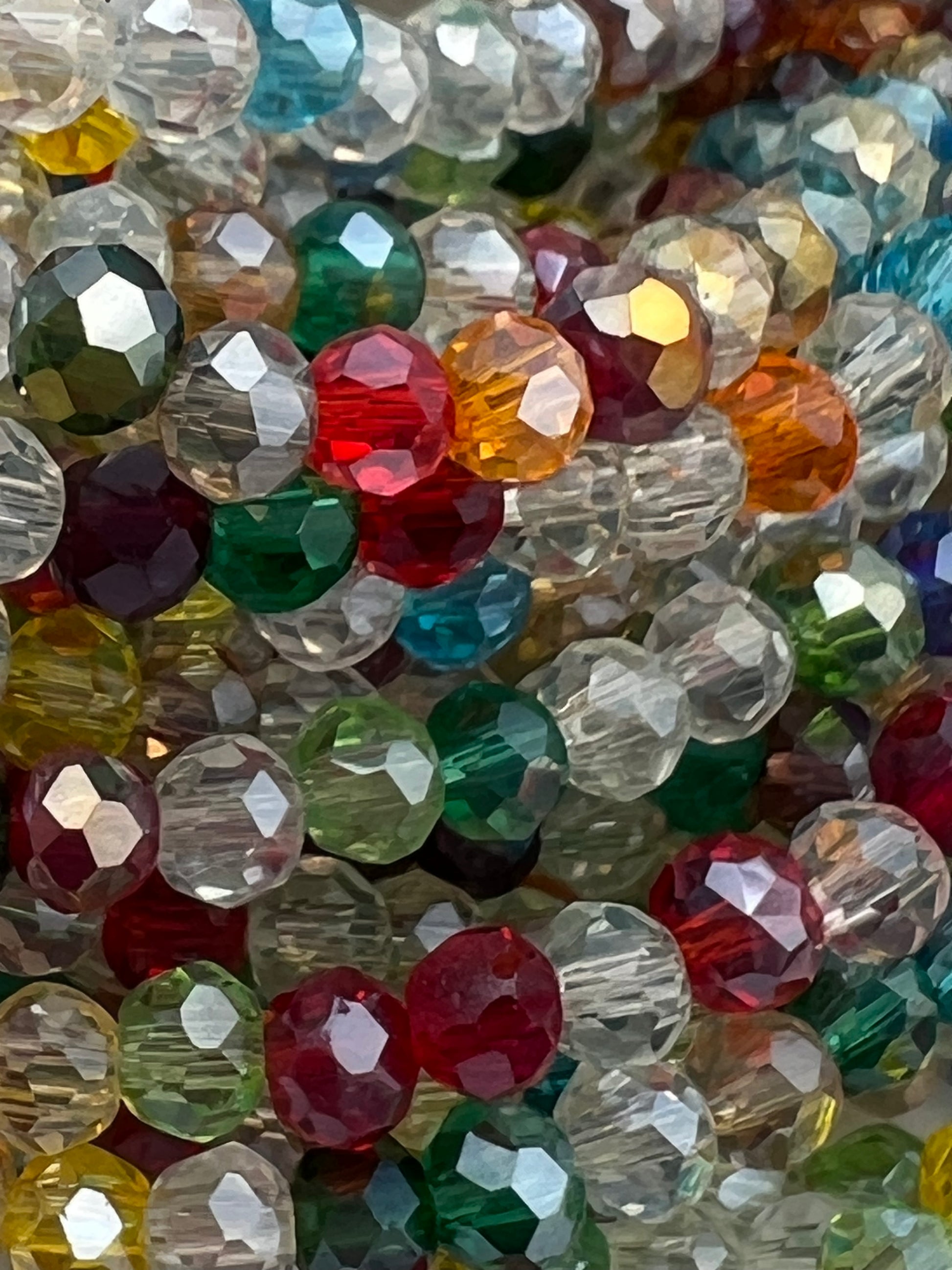 200 4X3mm Electroplated Glass Rondelle Beads Mixed Colors