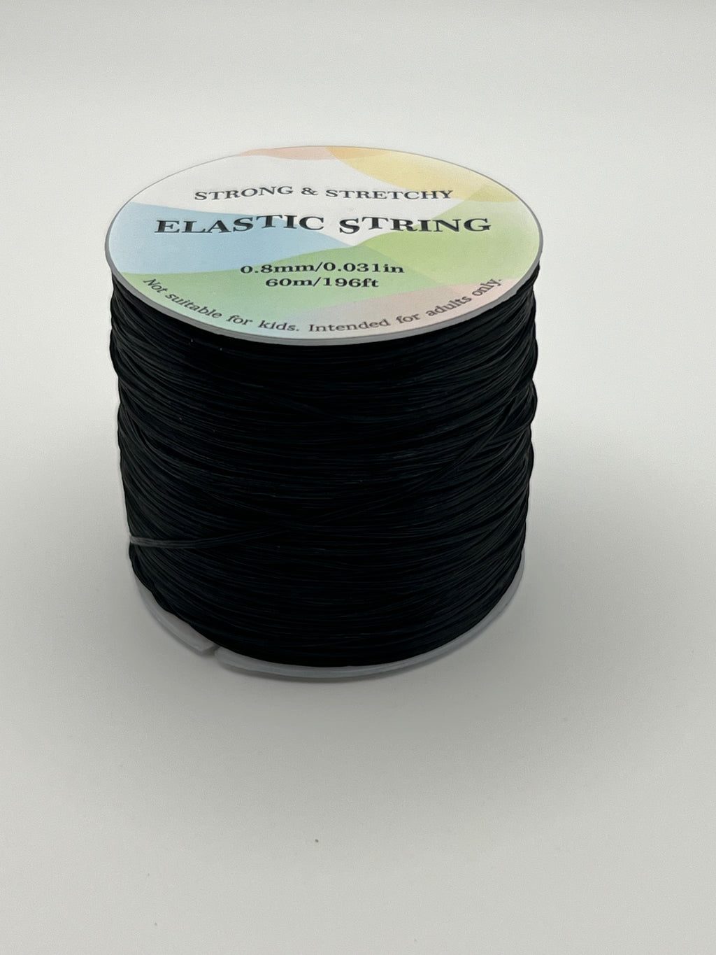 0.8mm Flat Elastic Crystal String in Black 60M/Roll
