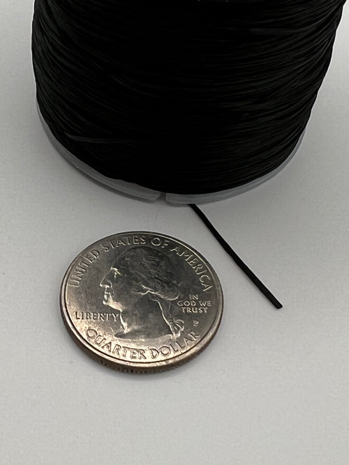 0.8mm Flat Elastic Crystal String in Black 60M/Roll
