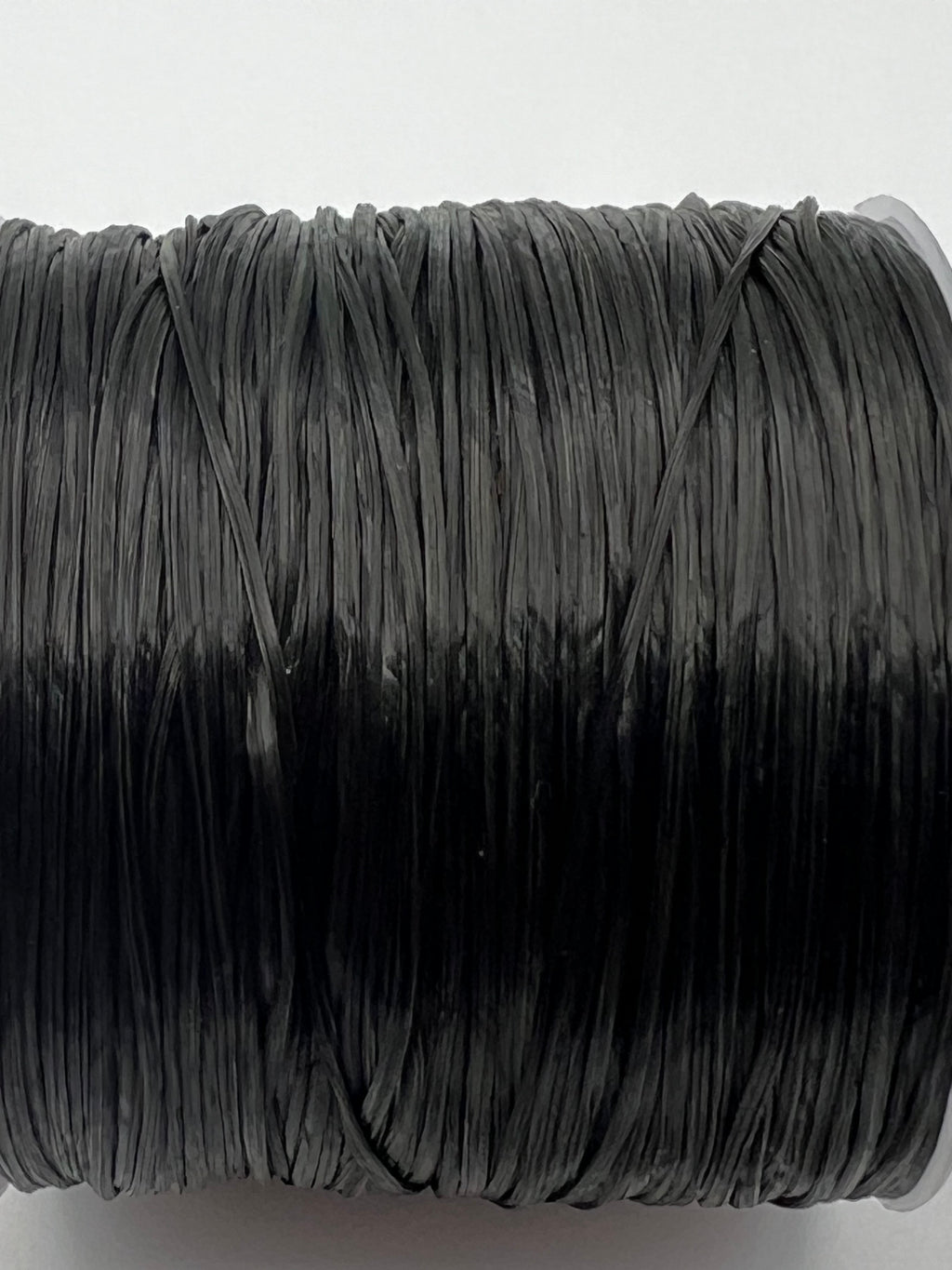 0.8mm Flat Elastic Crystal String in Black 60M/Roll