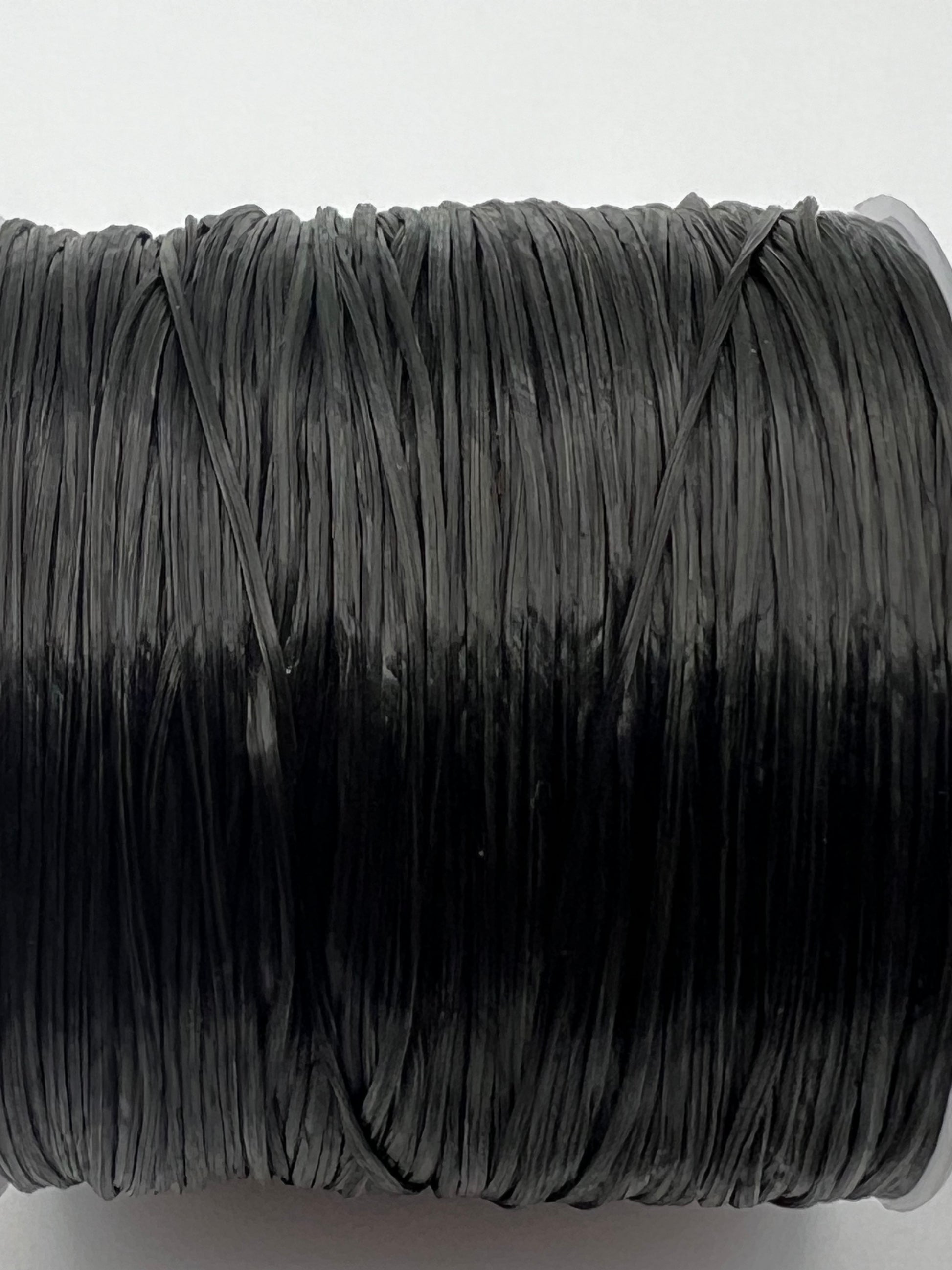 0.8mm Flat Elastic Crystal String in Black 60M/Roll