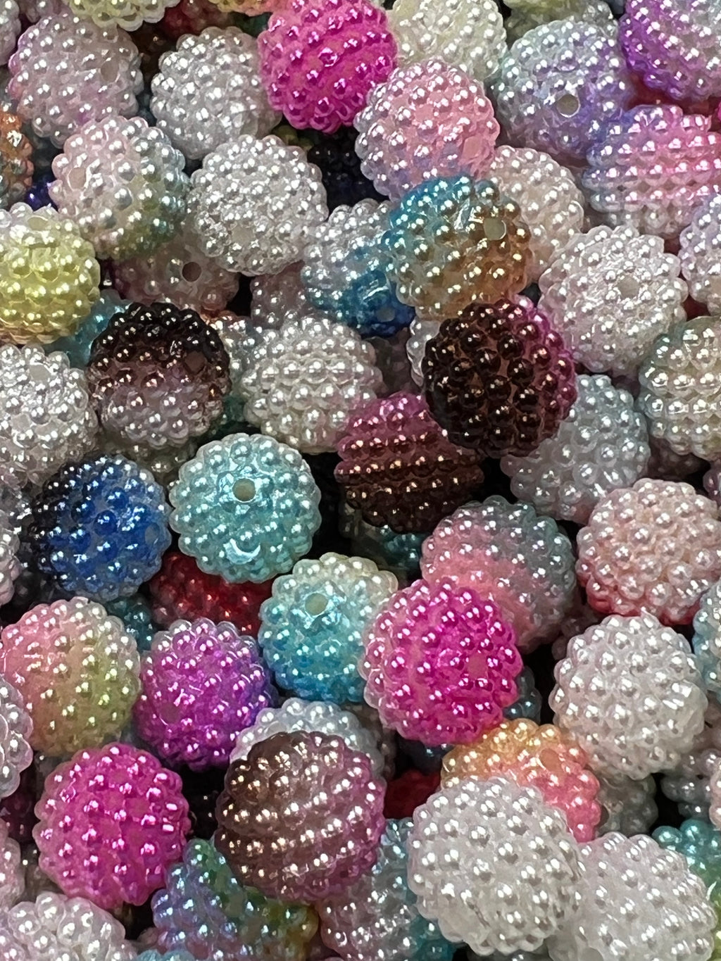 25 12mm Acrylic Berry Beads in Mixed Colors