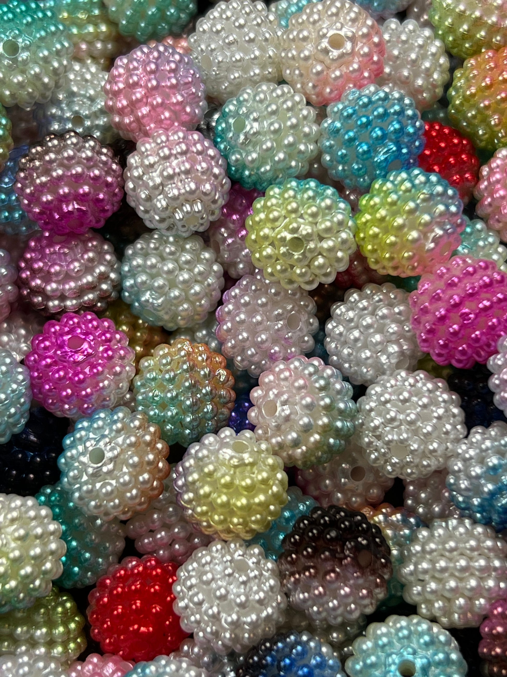 25 12mm Acrylic Berry Beads in Mixed Colors