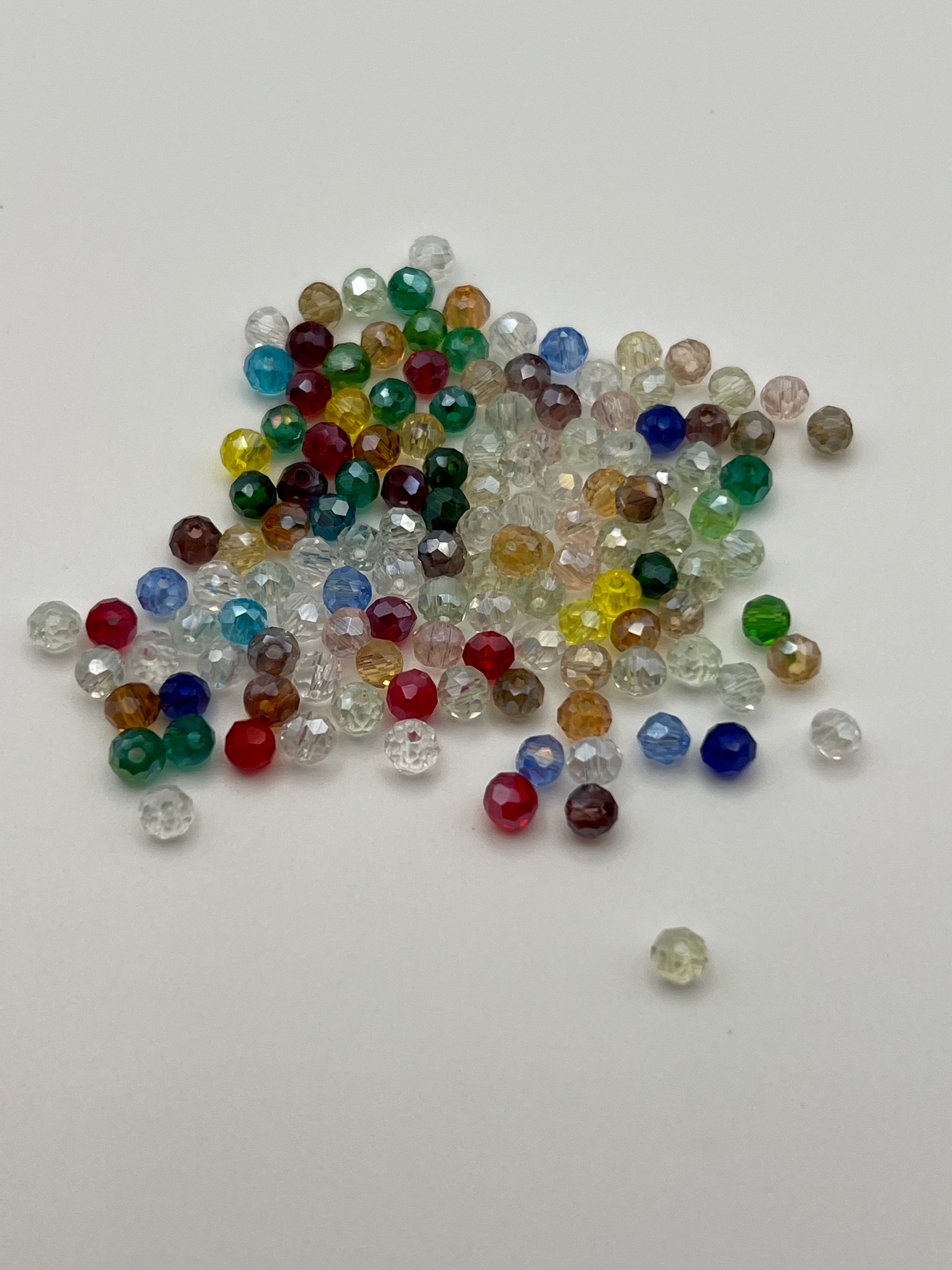 200 4X3mm Electroplated Glass Rondelle Beads Mixed Colors