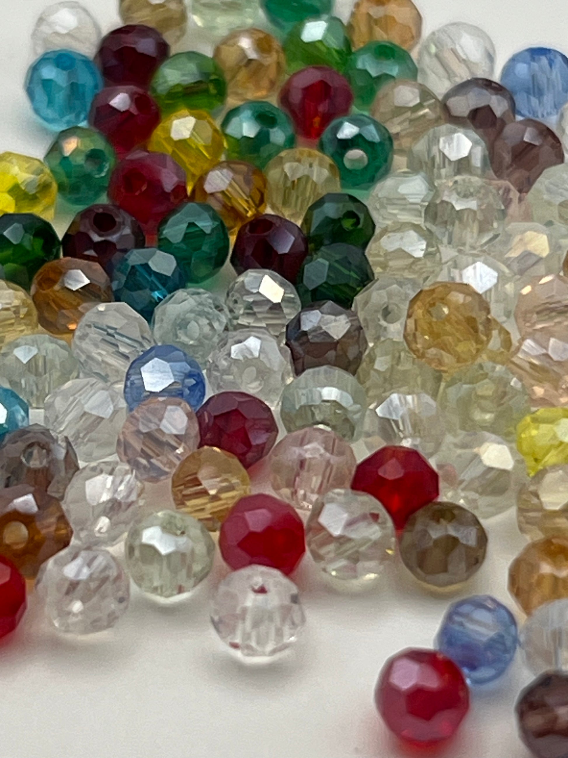 200 4X3mm Electroplated Glass Rondelle Beads Mixed Colors