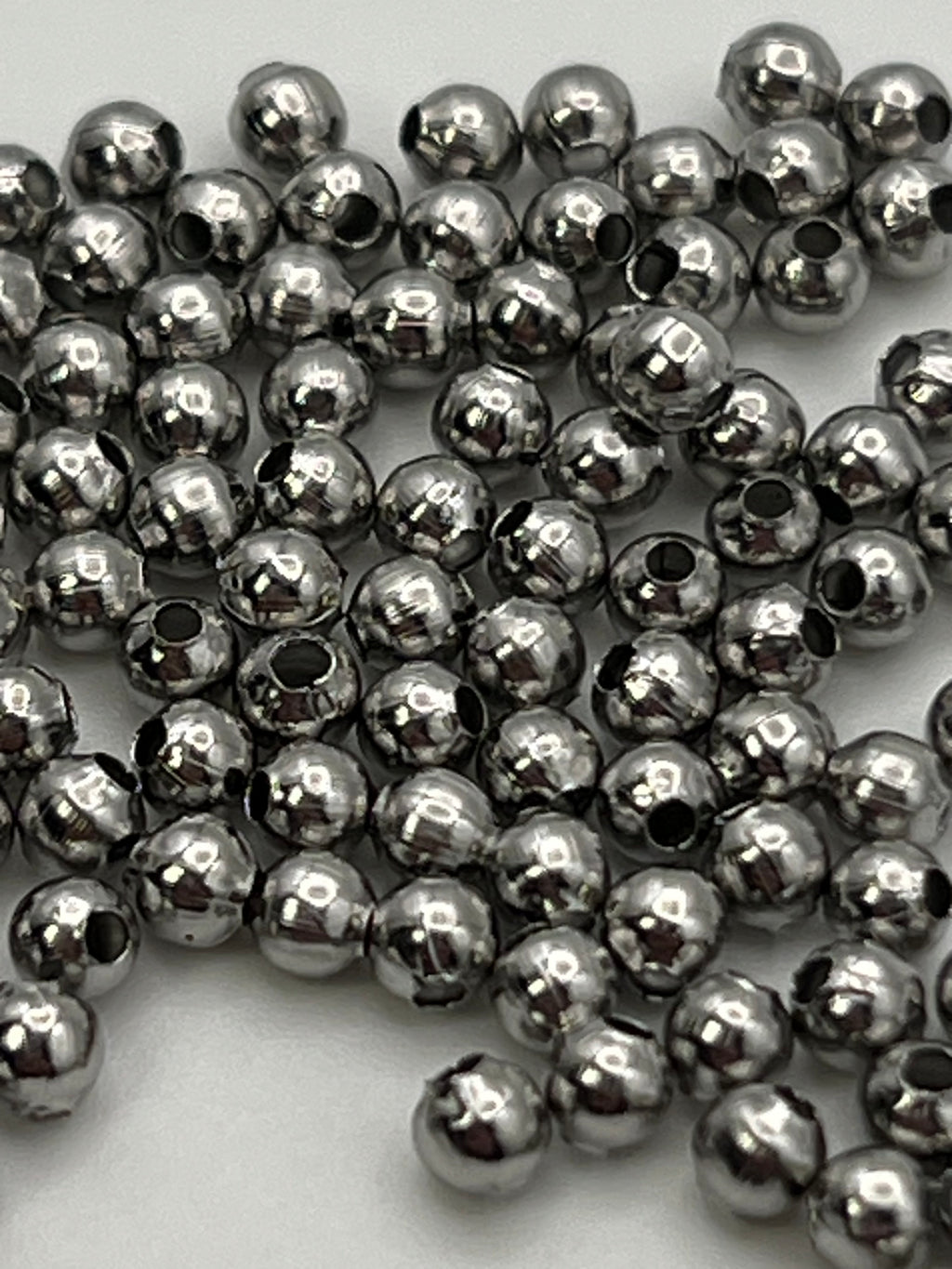 100 3mm 316 Stainless Steel Spacer Beads