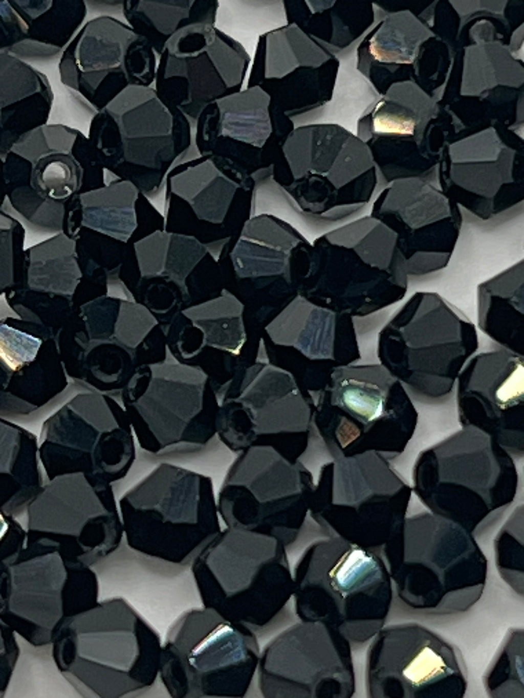 100 mm Glass Faceted Bicone Beads Black