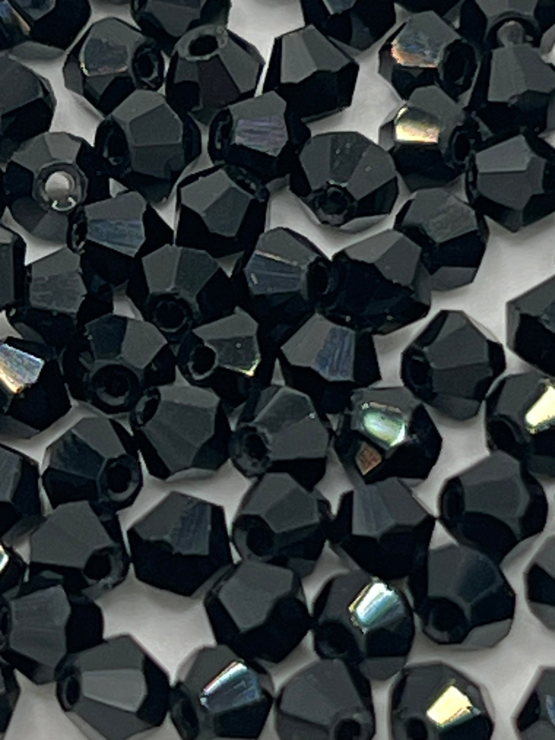 100 mm Glass Faceted Bicone Beads Black
