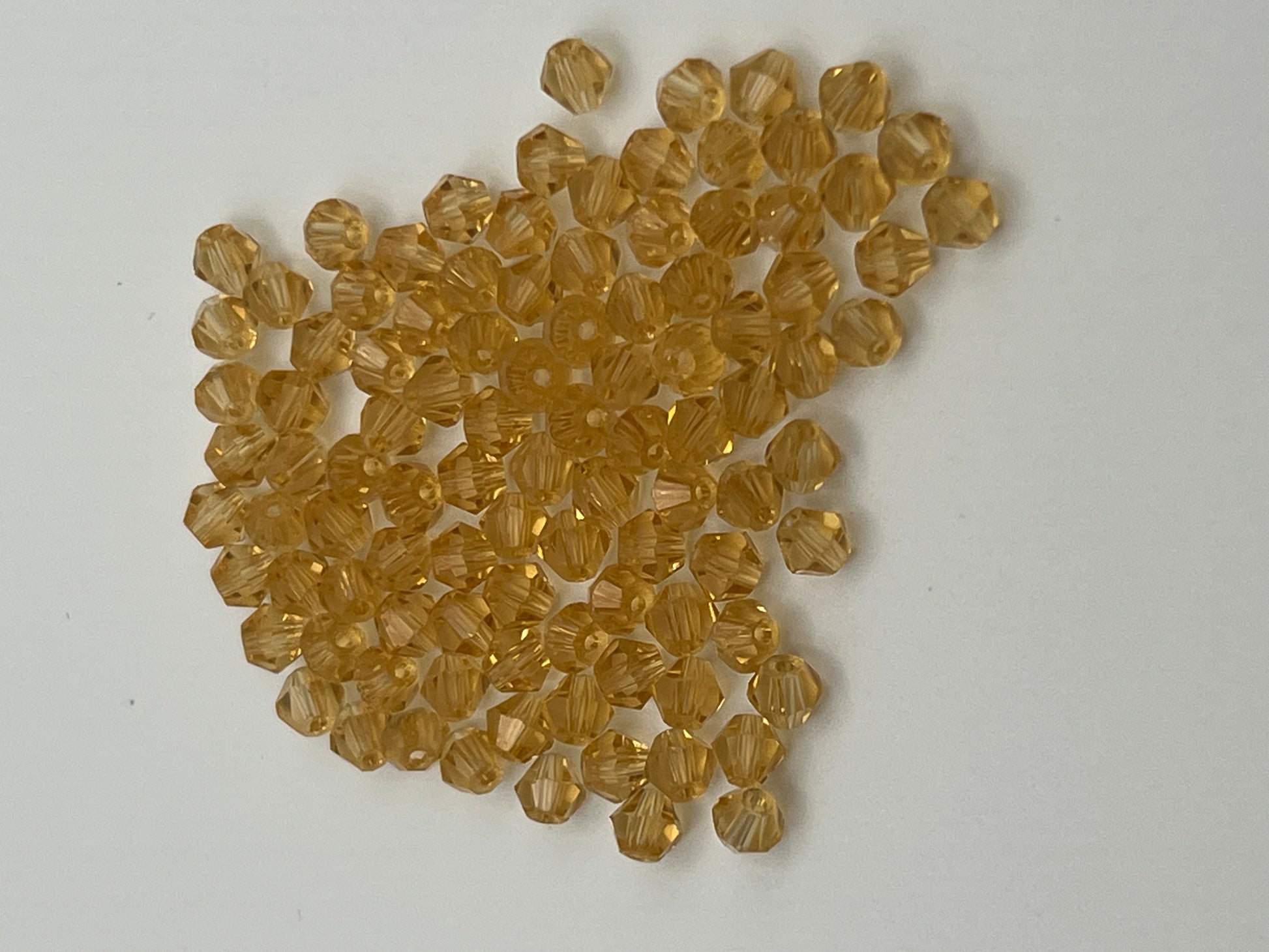 100 Glass Faceted Bicone Beads Sandy Brown