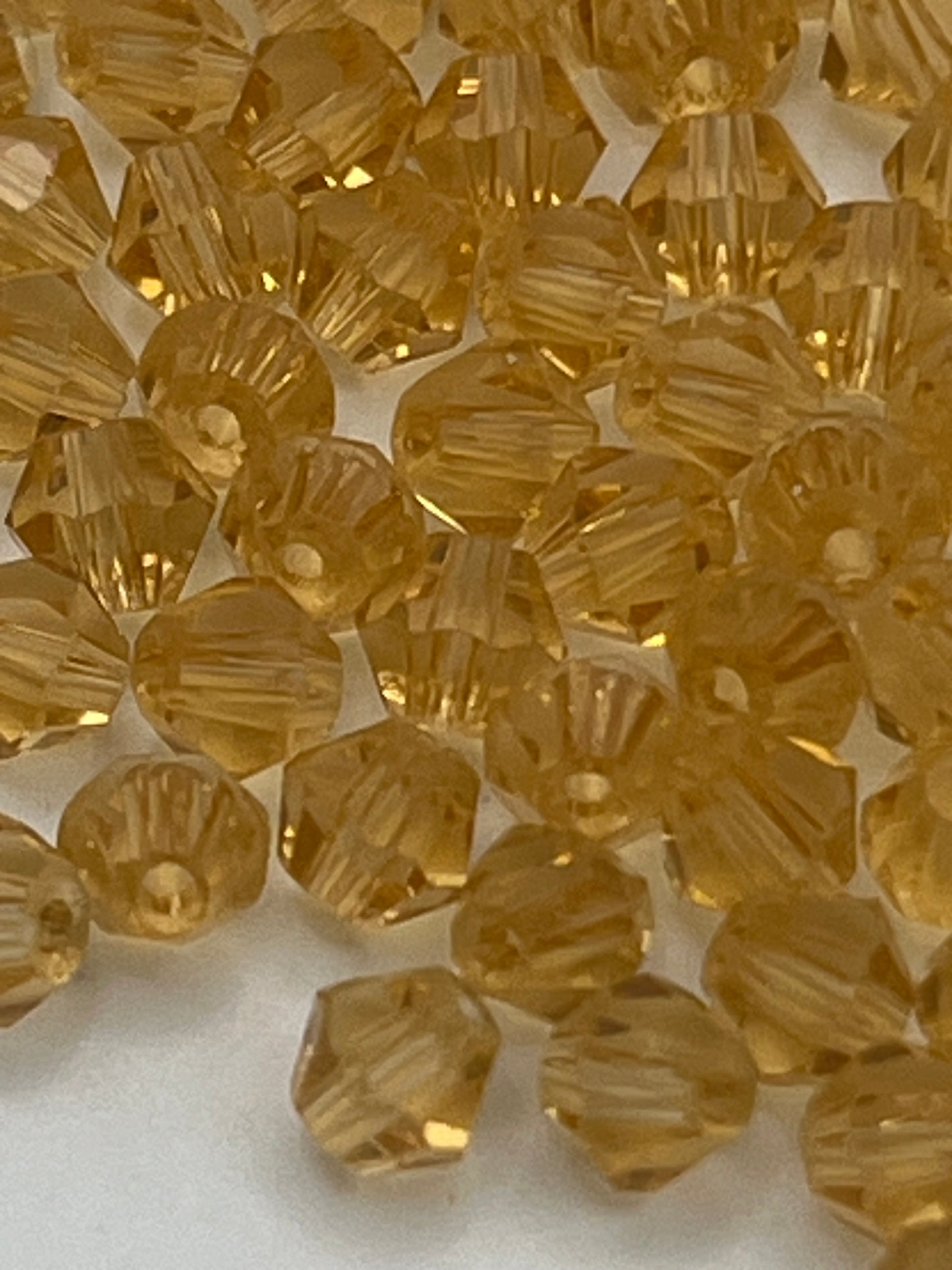 100 Glass Faceted Bicone Beads Sandy Brown