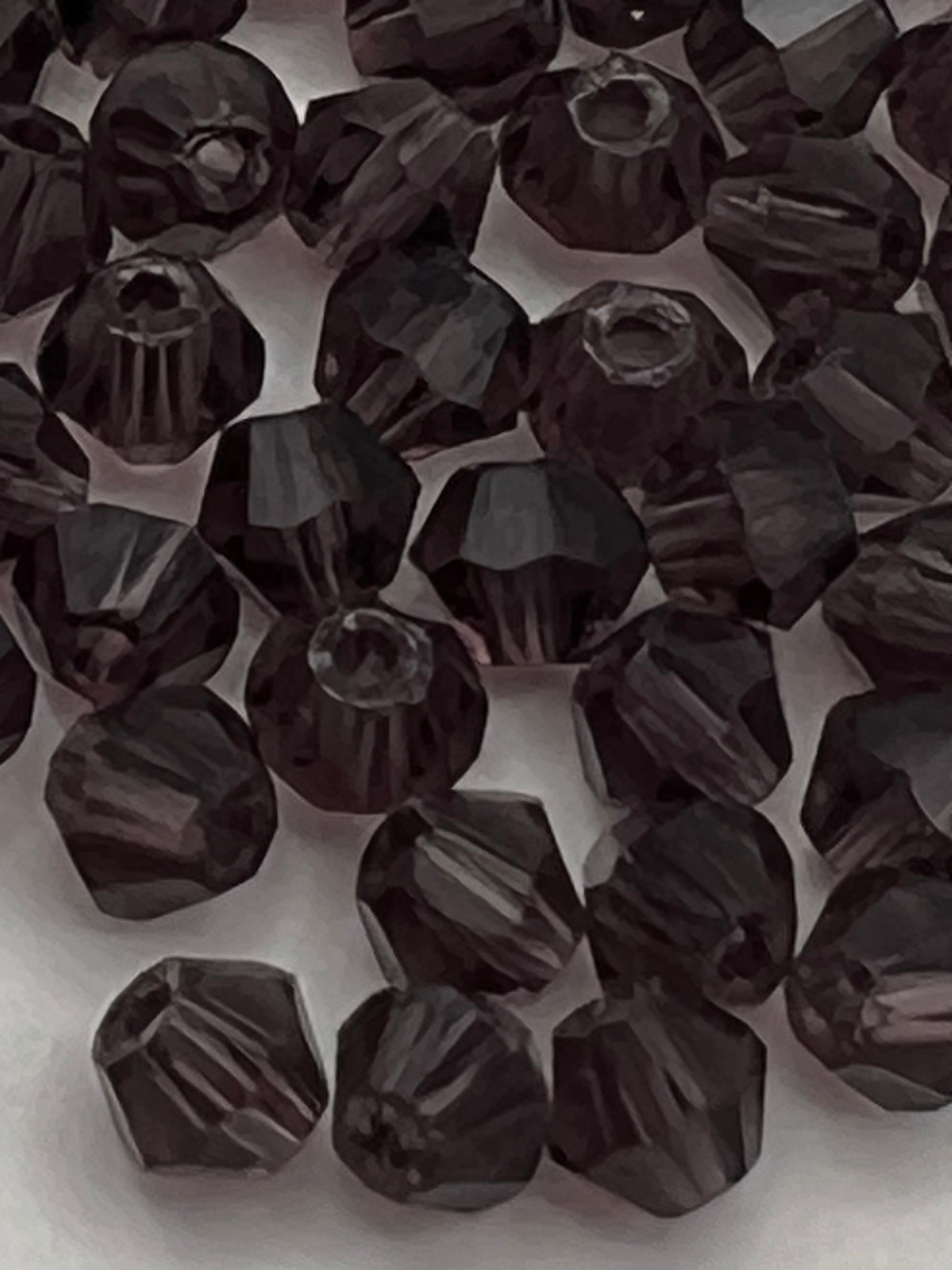 100 4mm Glass Faceted Bicone Beads Purple