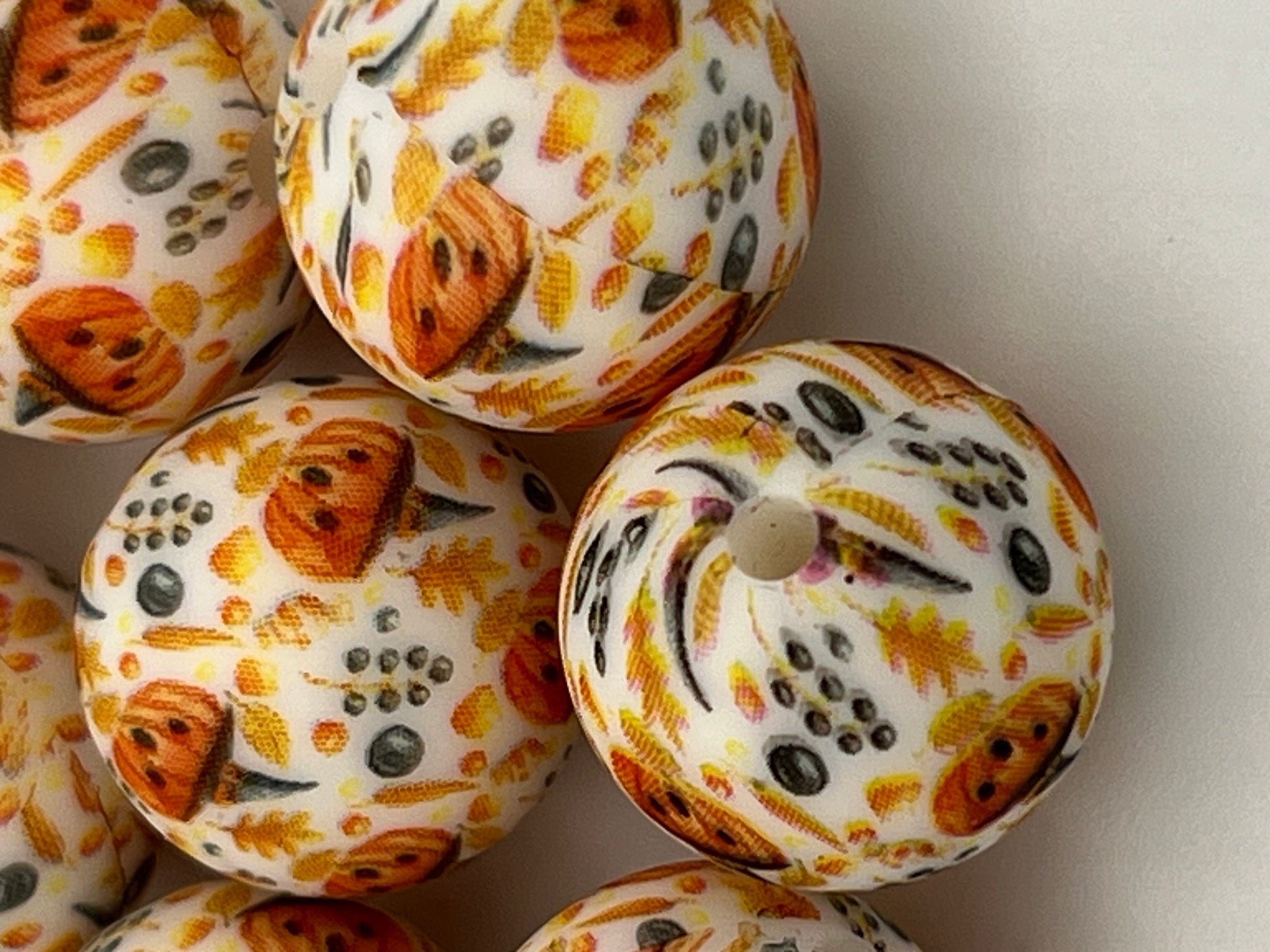 10 15mm Halloween Silicone Beads Pumpkin