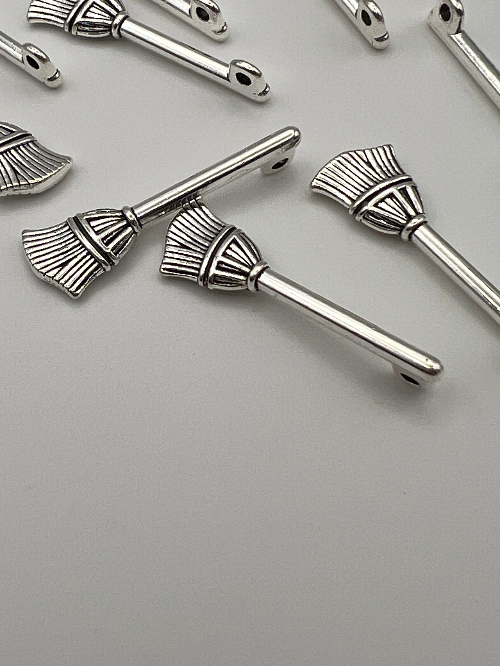 10 Tibetan Style Halloween Witch Hat Pendants
