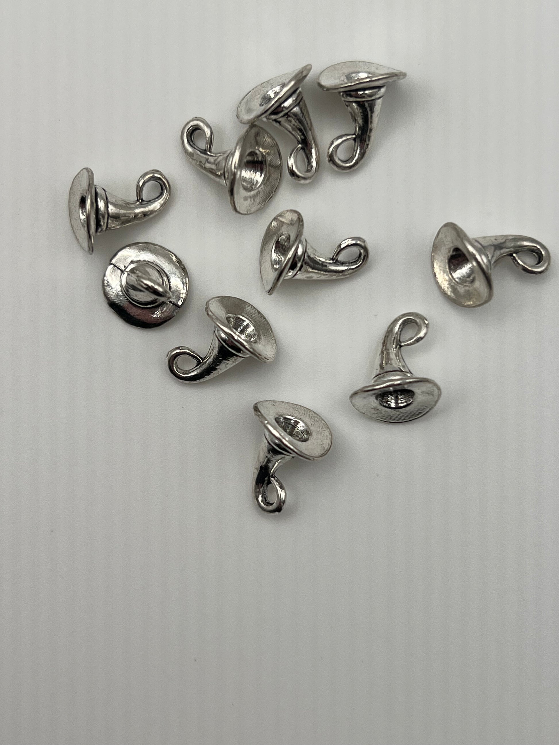 10 Tibetan Style Halloween Witch Hat Pendants