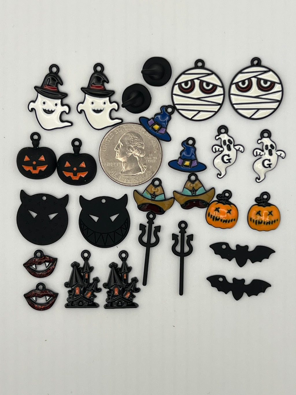 26 Enamel Halloween Pendants in Gunmetal 13 Different Designs