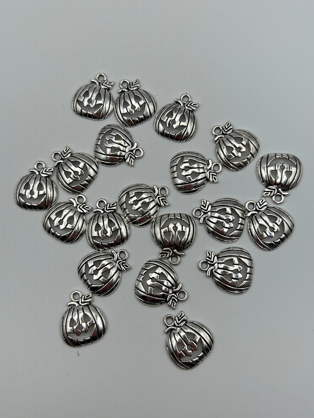 20 Tibetan Style Halloween Jack-O-Lantern Pendants Antique Silver
