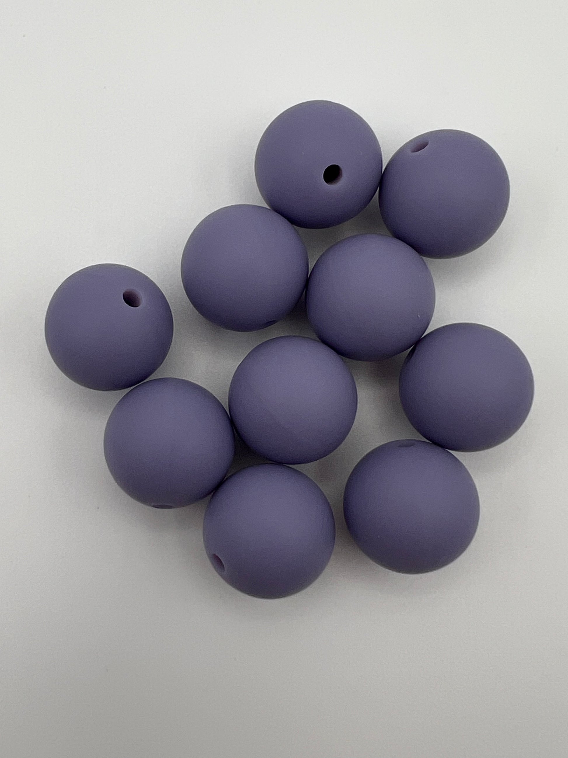 10 15mm Round Silicone Beads Slate Blue