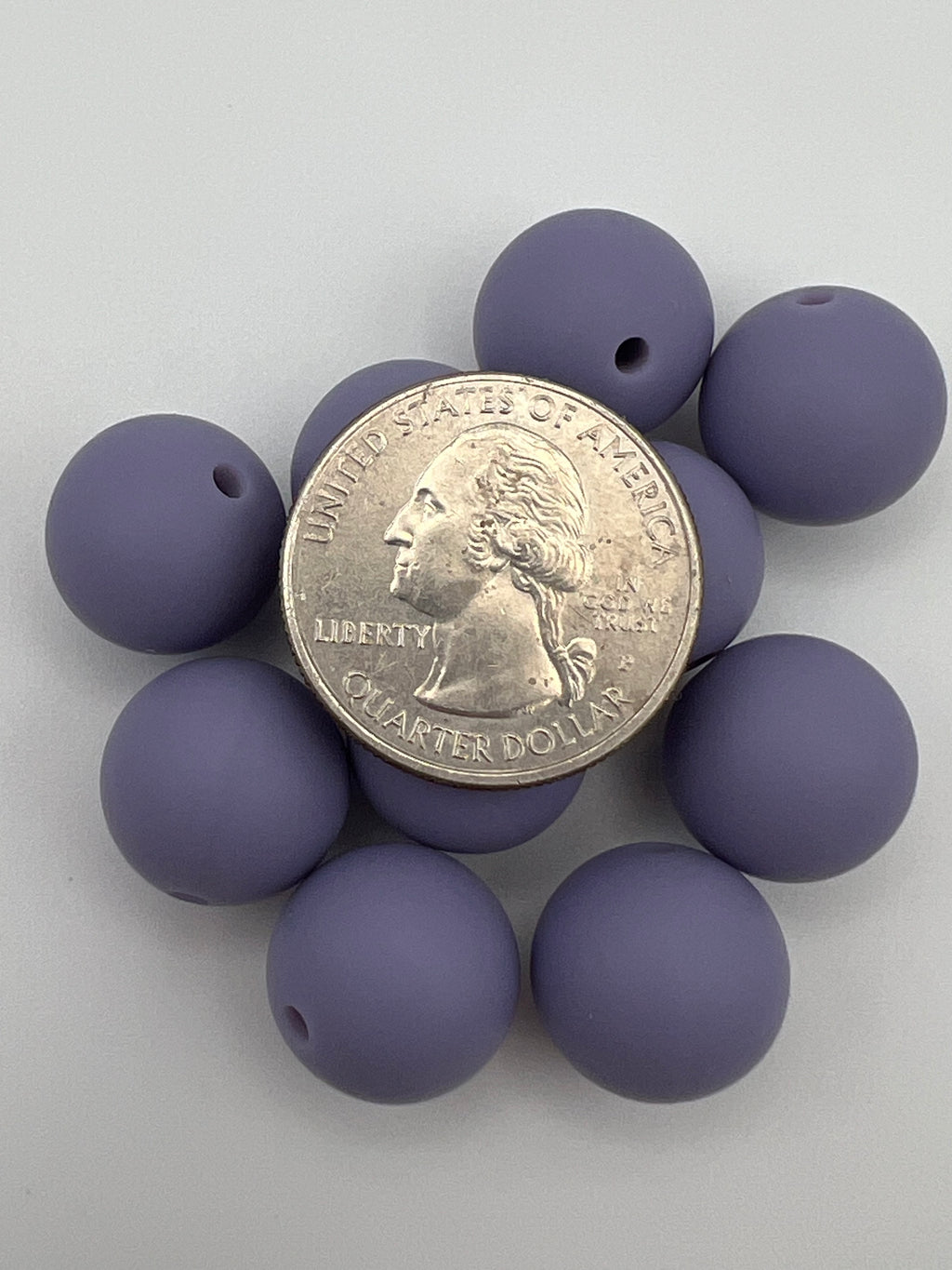 10 15mm Round Silicone Beads Slate Blue