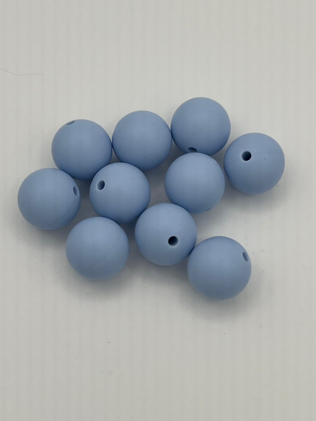 10 15mm Round Silicone Beads Light Sky Blue