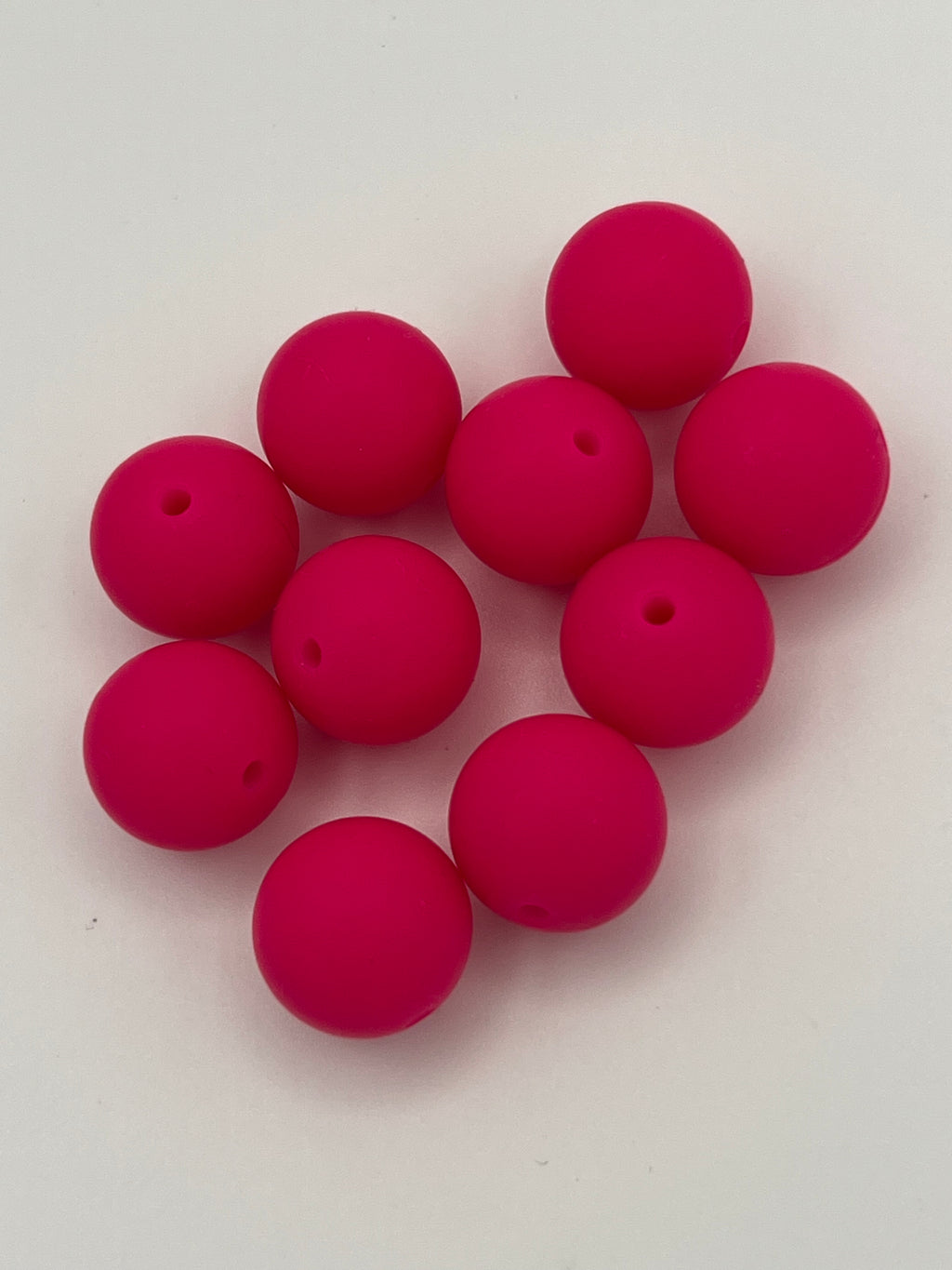 10 15mm Silicone Beads Deep Pink