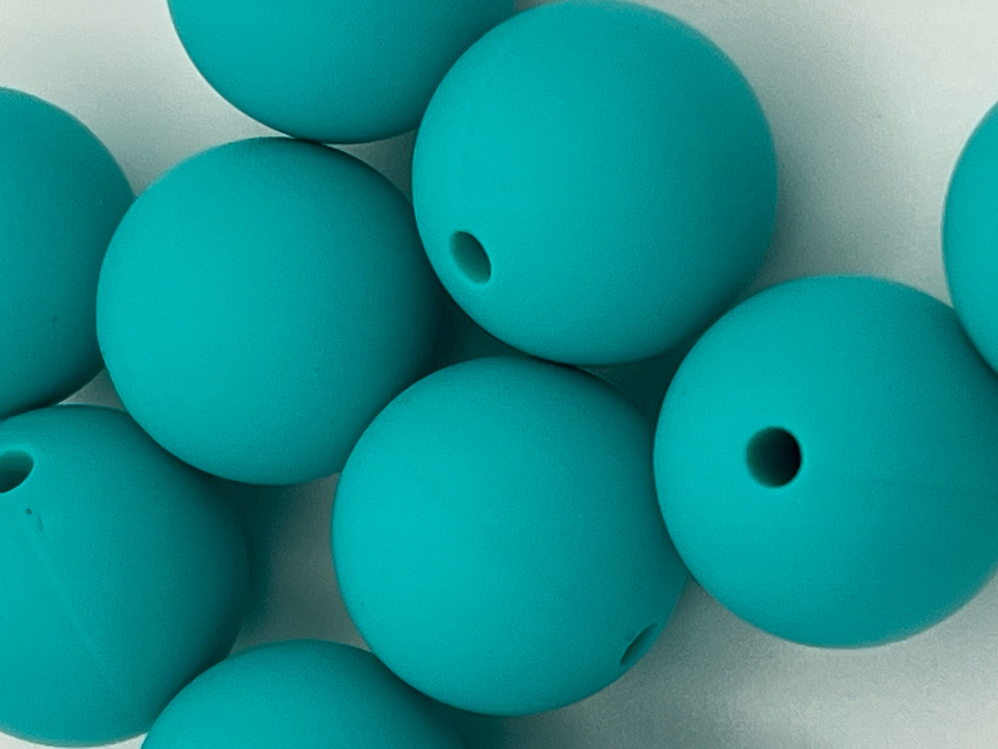 10 15mm Round Silicone Beads Turquoise