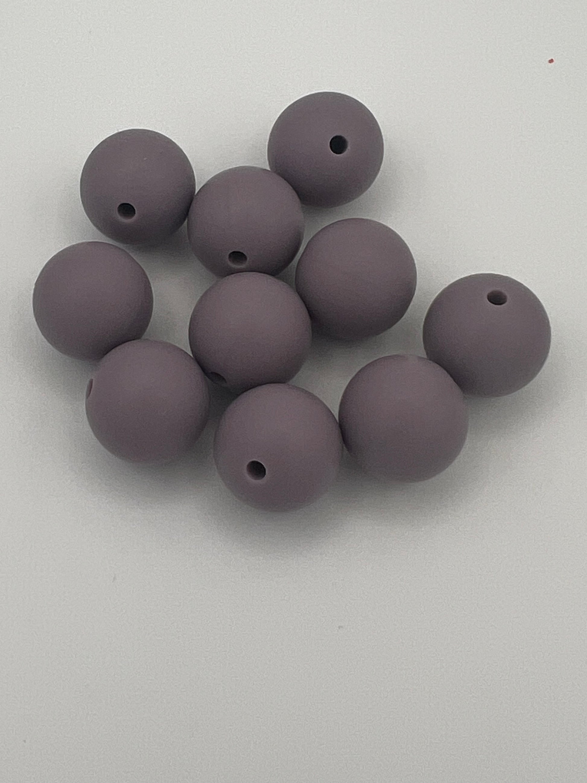 10 15mm Round Silicone Beads Thistle