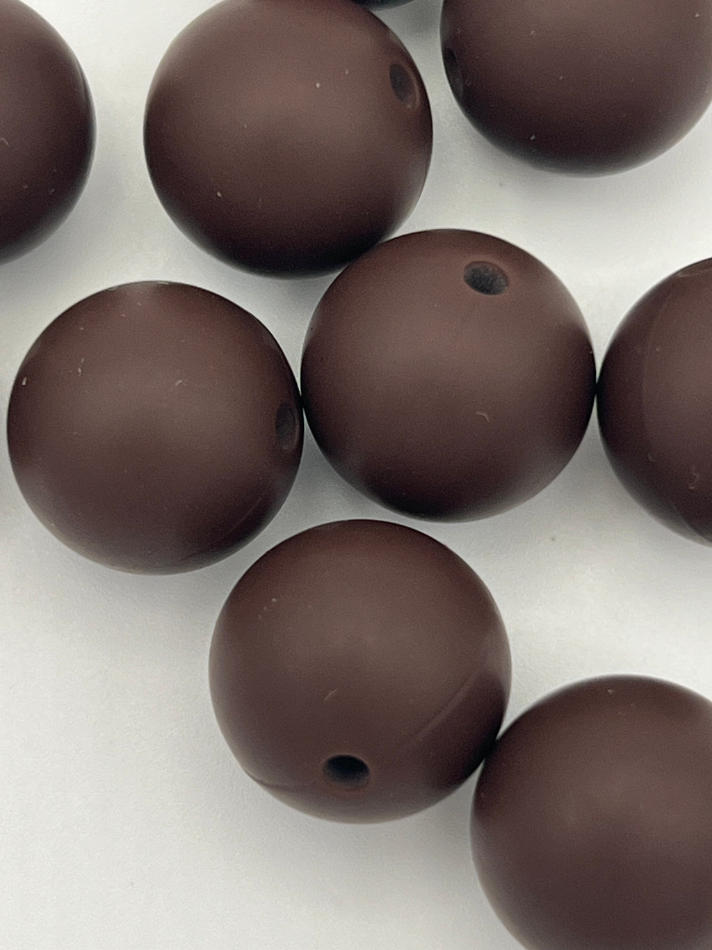10 15mm Round Silicone Beads Coffee