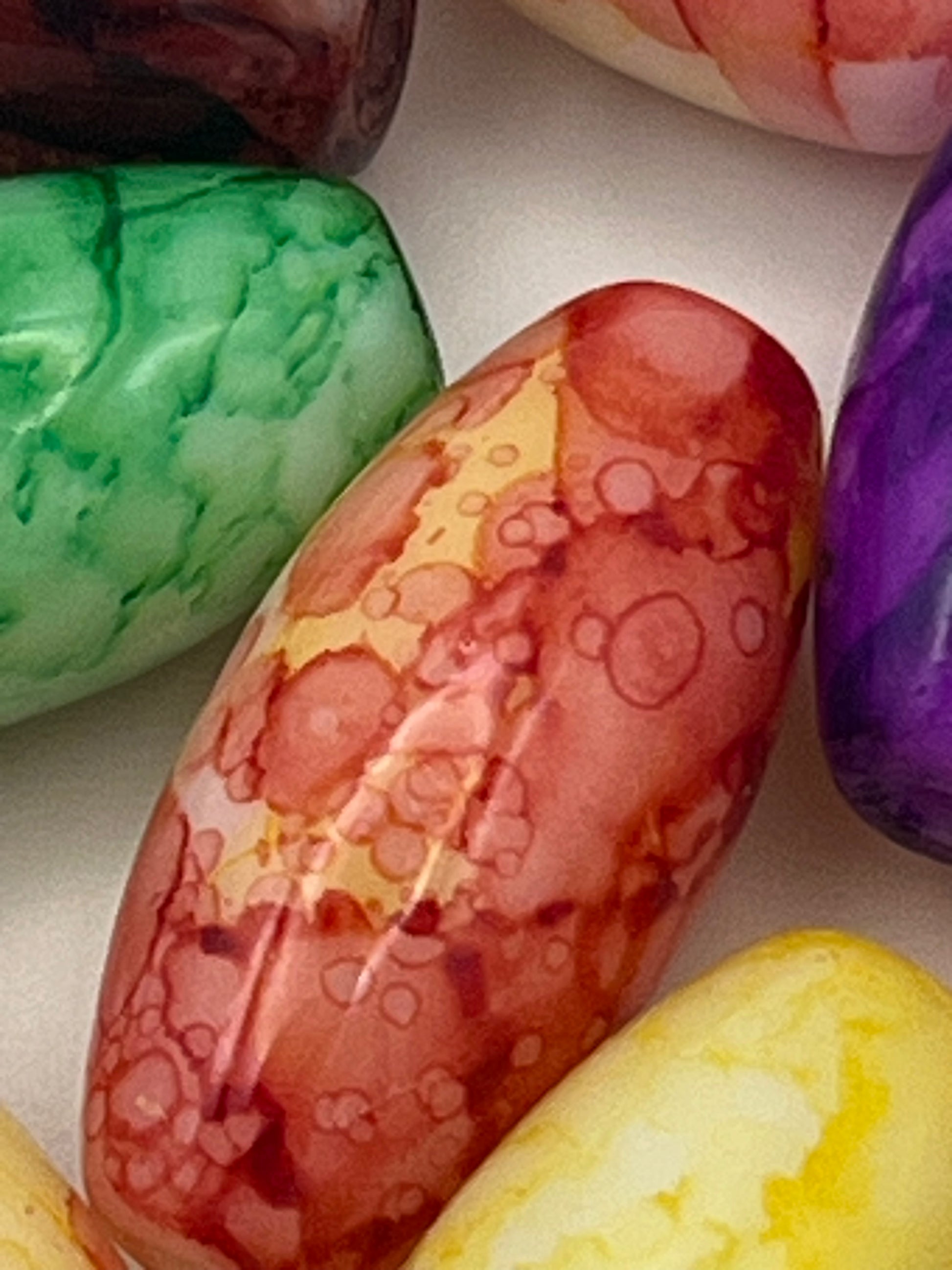 20 22X10mm Painted Glass Oval Beads Mixed Colors