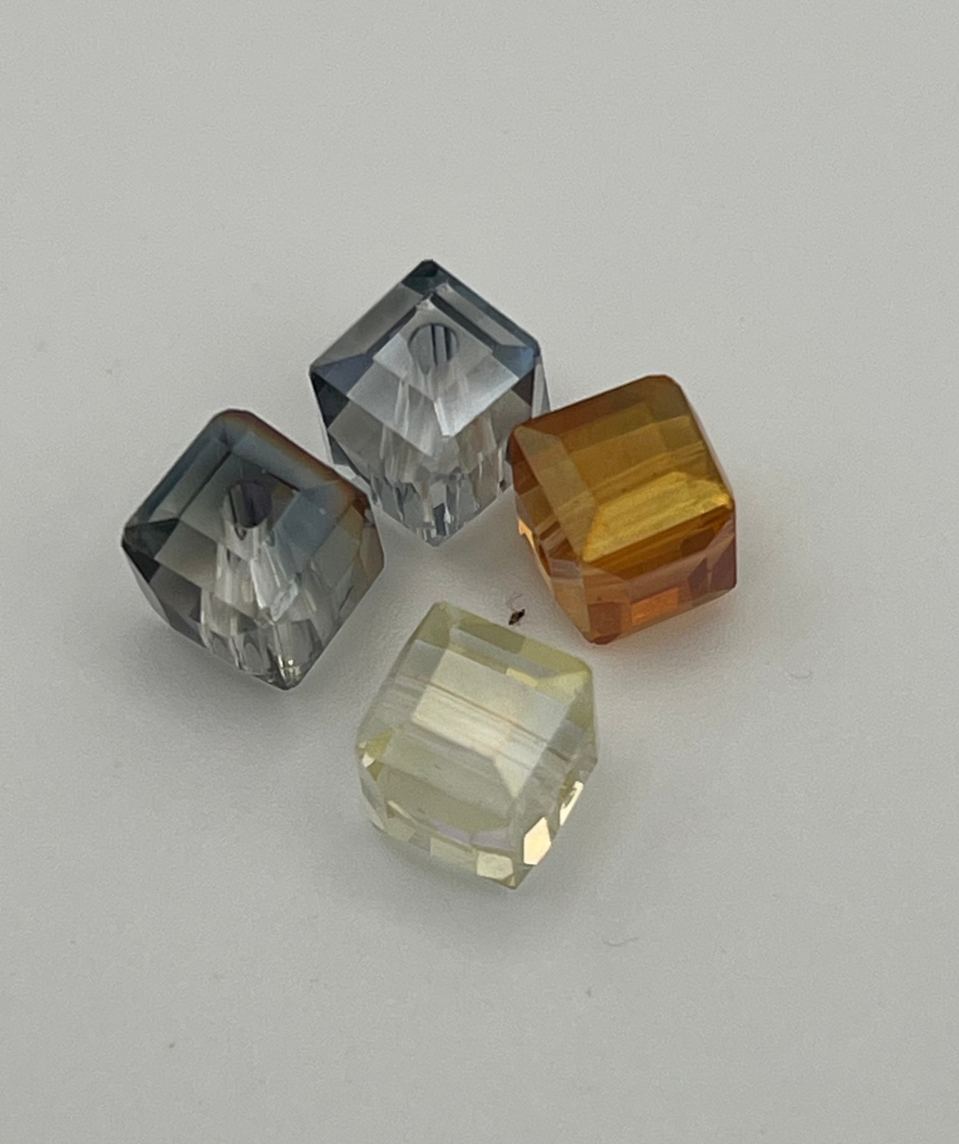 120 Faceted AB Glass Beads Mixed Shapes, Sizes & Colors
