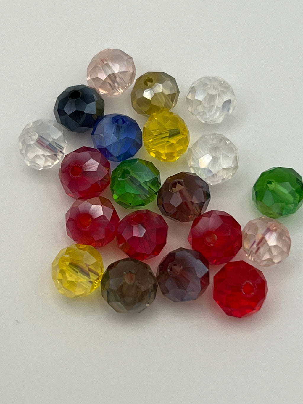 120 Faceted AB Glass Beads Mixed Shapes, Sizes & Colors