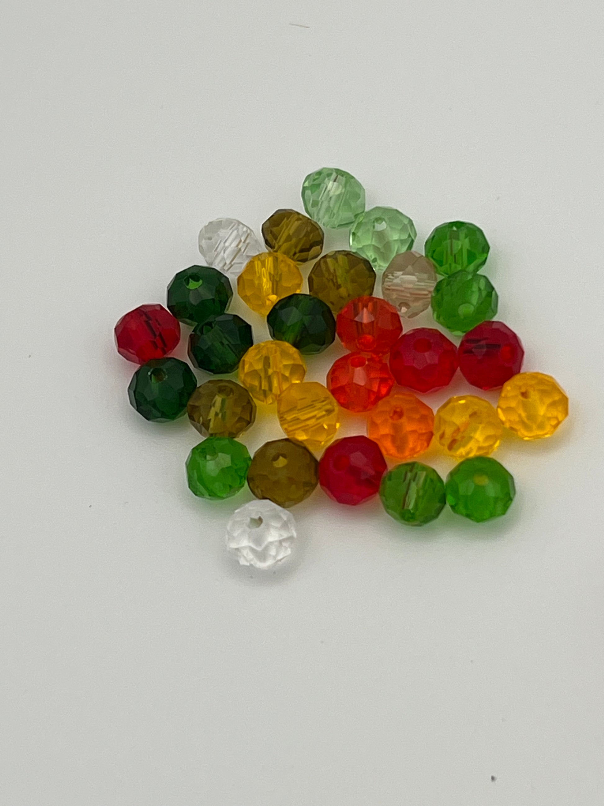 120 Faceted AB Glass Beads Mixed Shapes, Sizes & Colors