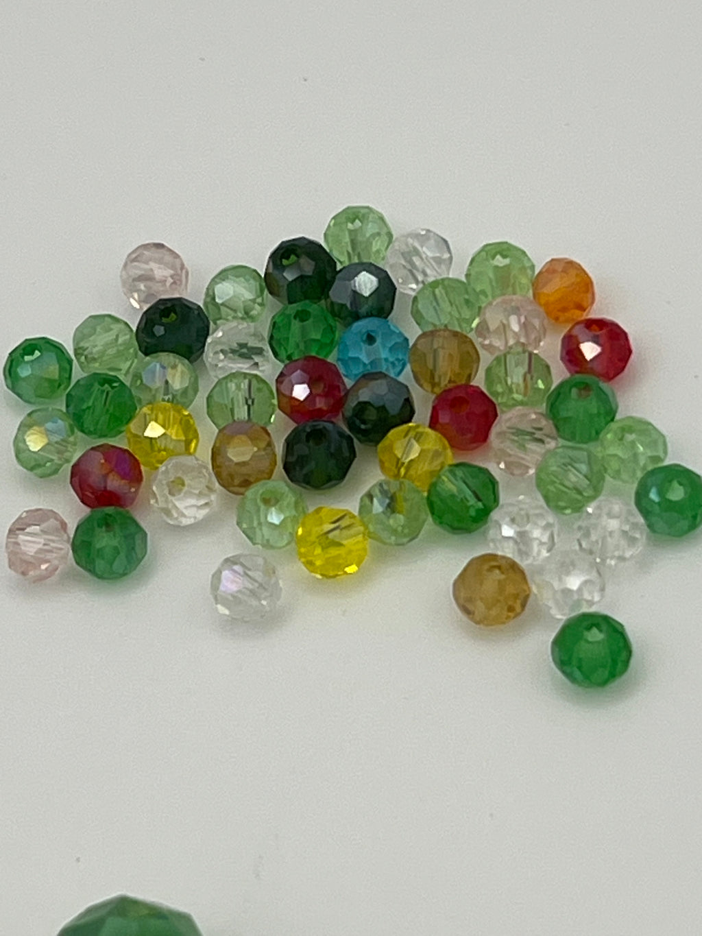 120 Faceted AB Glass Beads Mixed Shapes, Sizes & Colors