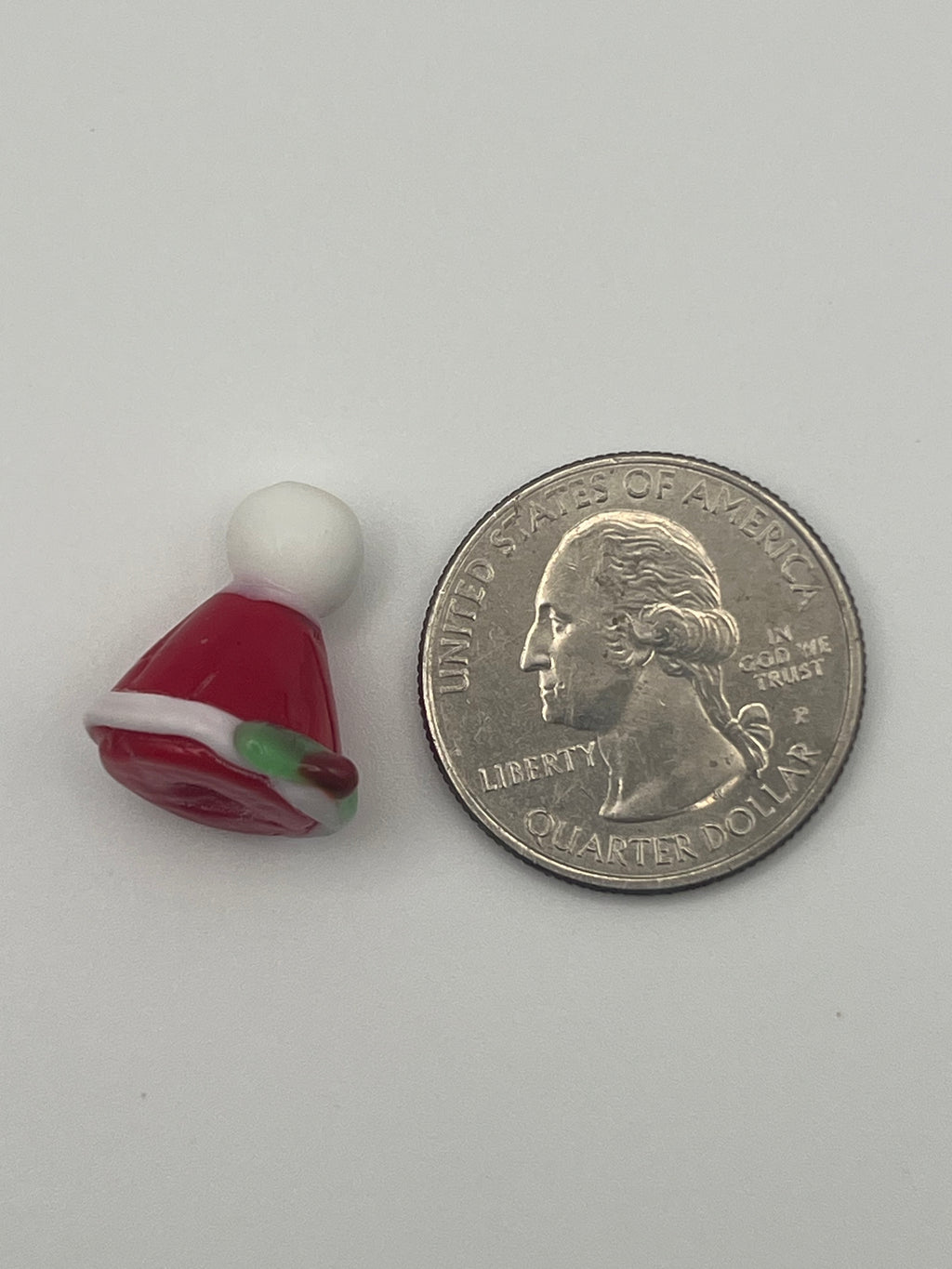 3 Christmas Glass Lampwork Santa Hat Beads