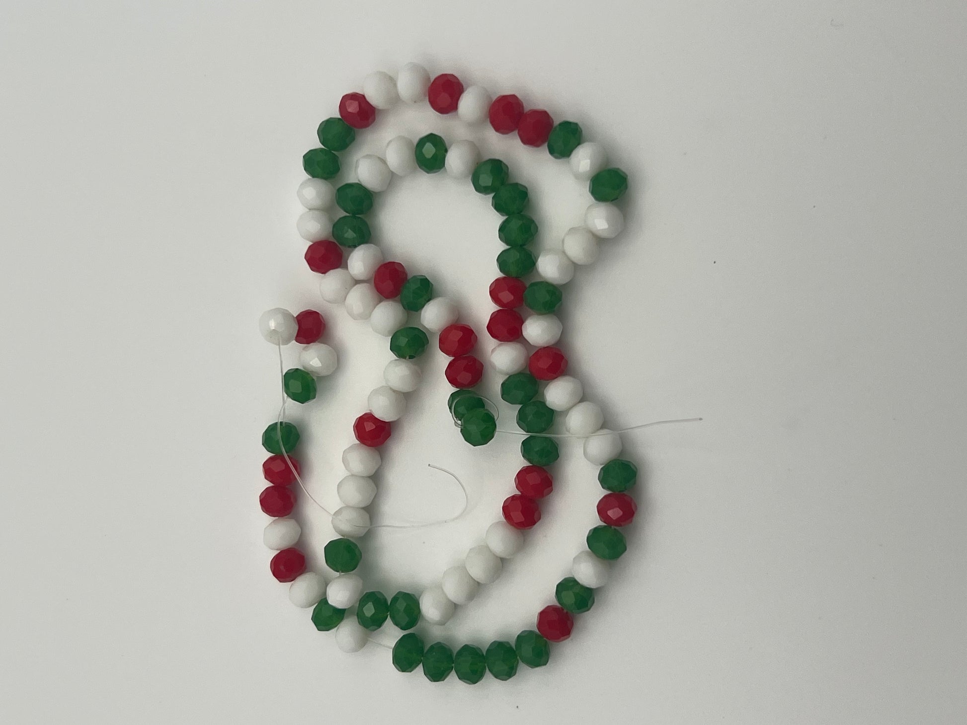 1 Strand Christmas Faceted Abacus Glass Beads Mixed Colors