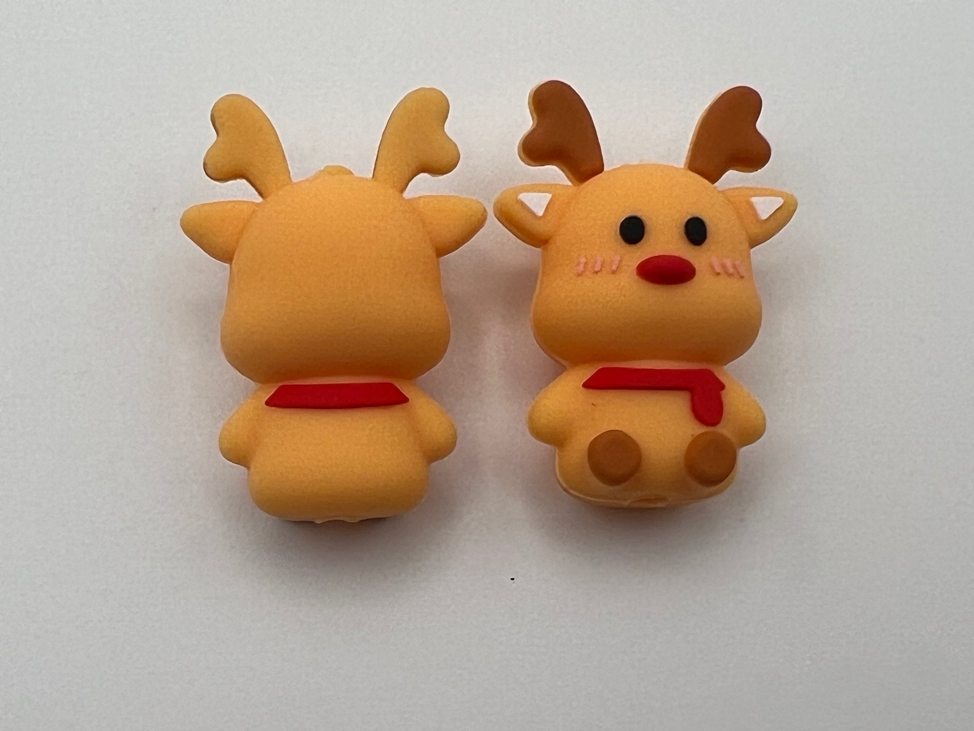3 Christmas Silicone Focal Beads Reindeer