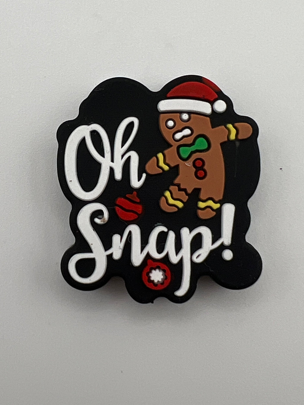 3 Christmas Silicone Focal Beads 'Oh Snap' Gingerbread Man