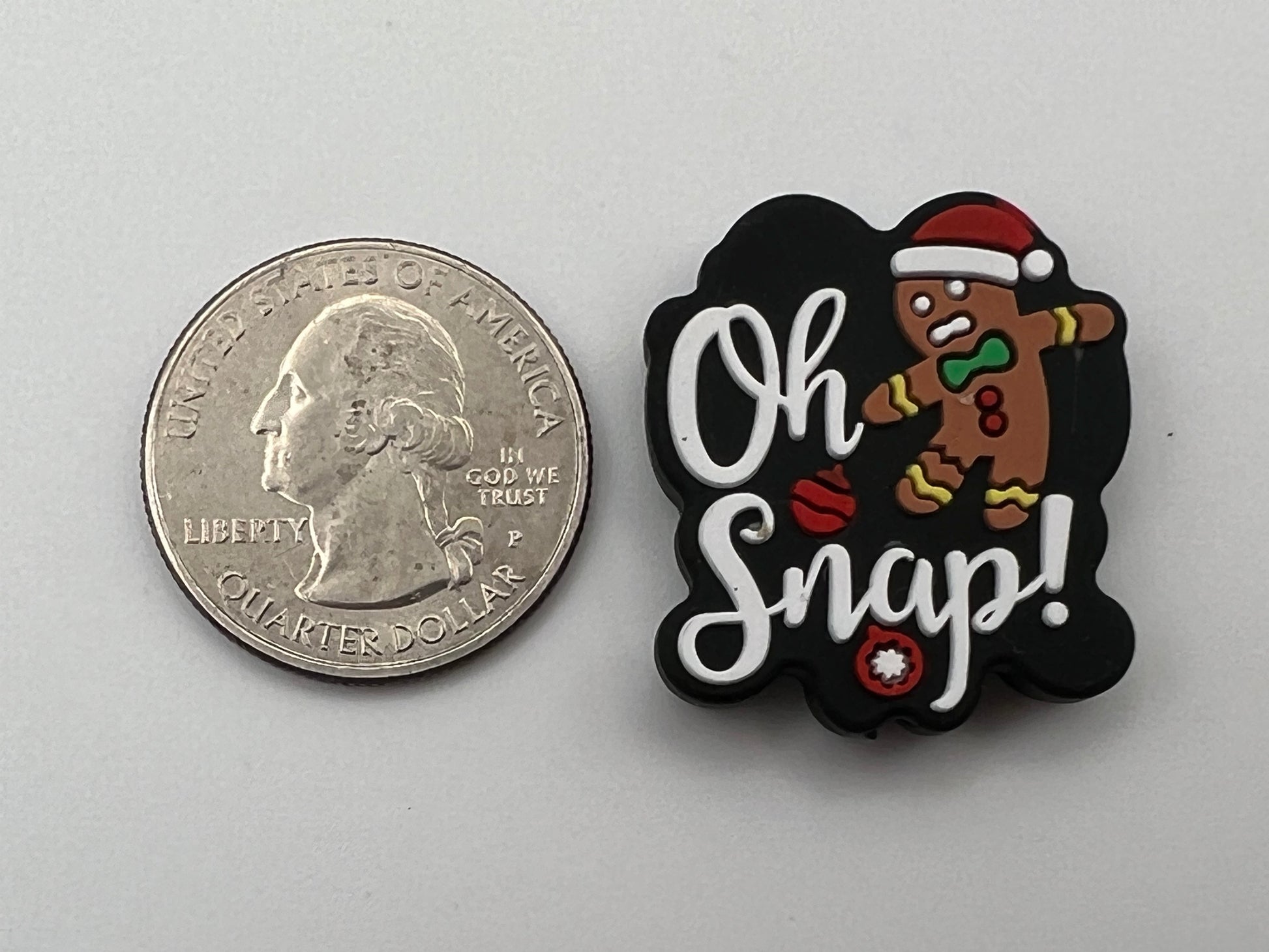 3 Christmas Silicone Focal Beads 'Oh Snap' Gingerbread Man