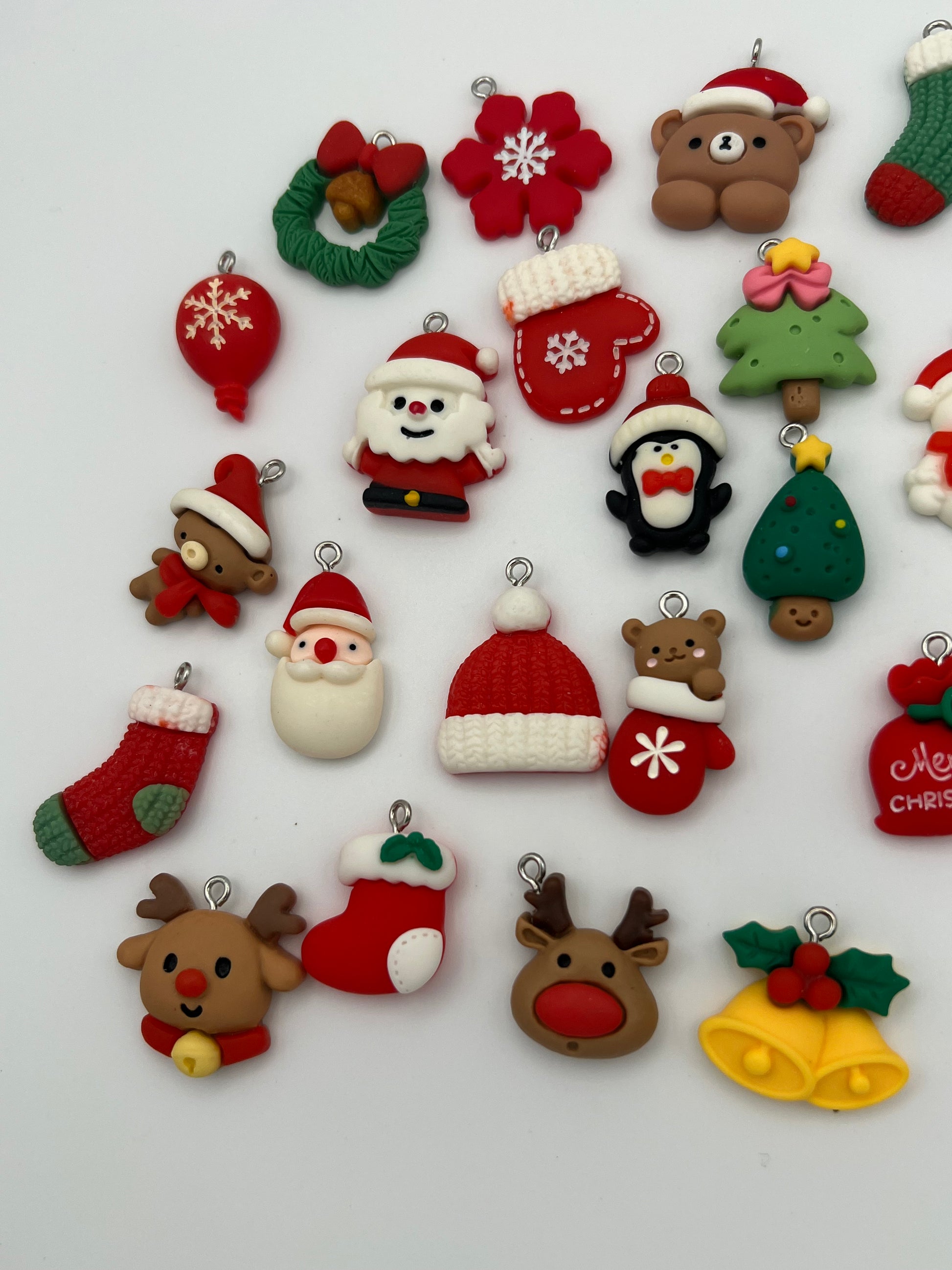 7 Christmas Resin Pendants Mixed Designs
