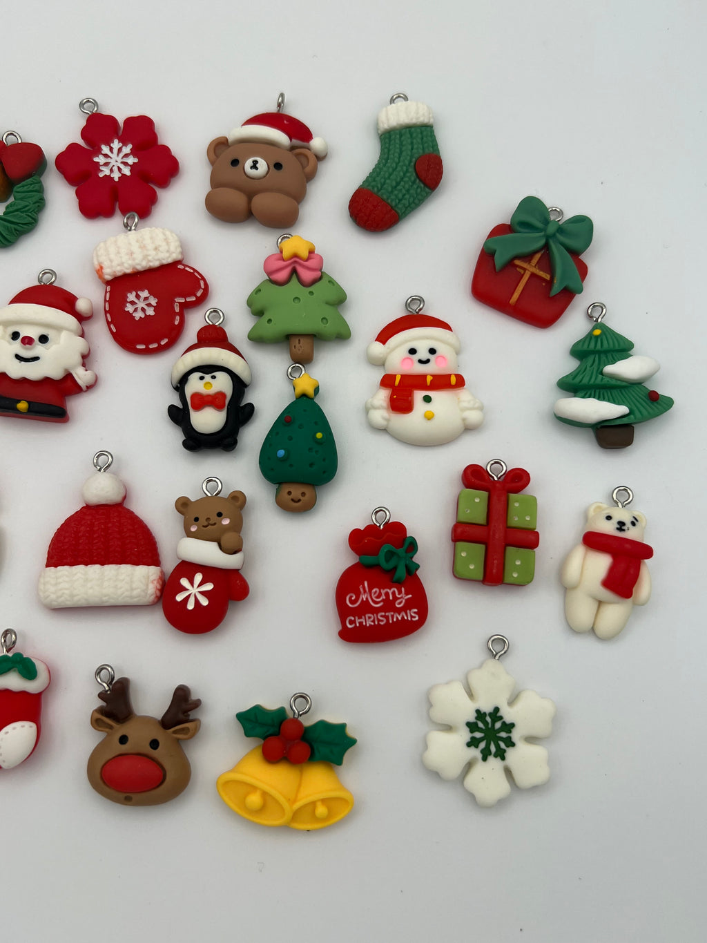 7 Christmas Resin Pendants Mixed Designs
