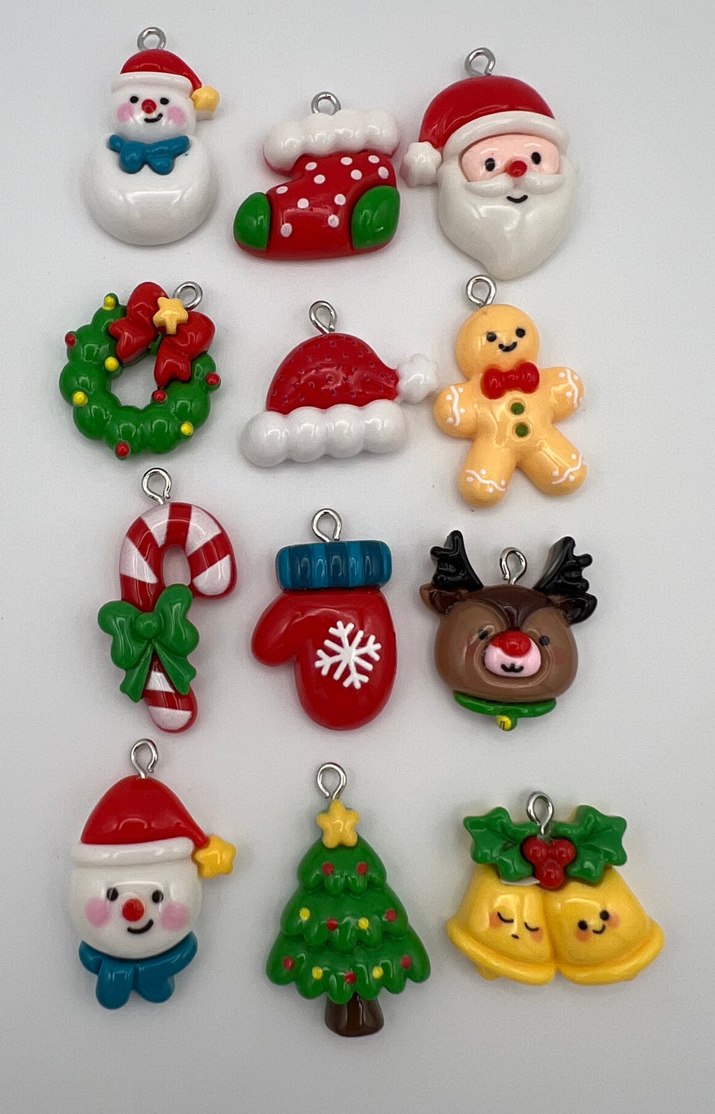 10 Christmas Resin Pendants Mixed Design