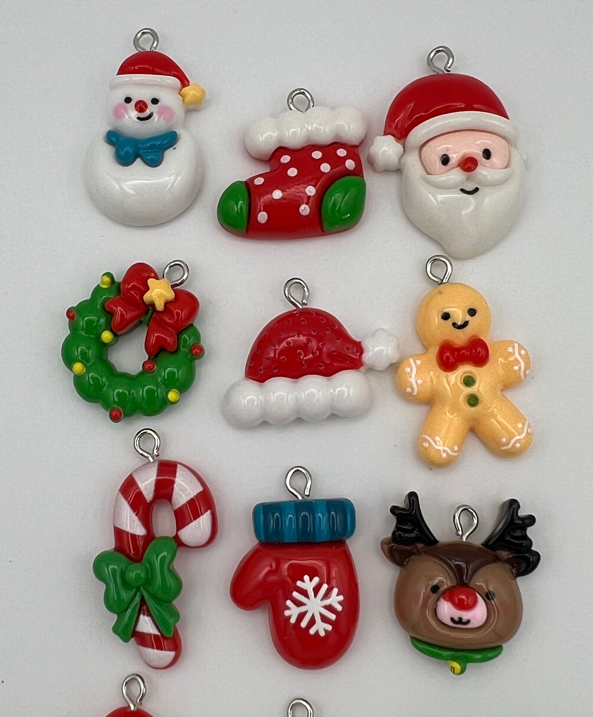 10 Christmas Resin Pendants Mixed Design
