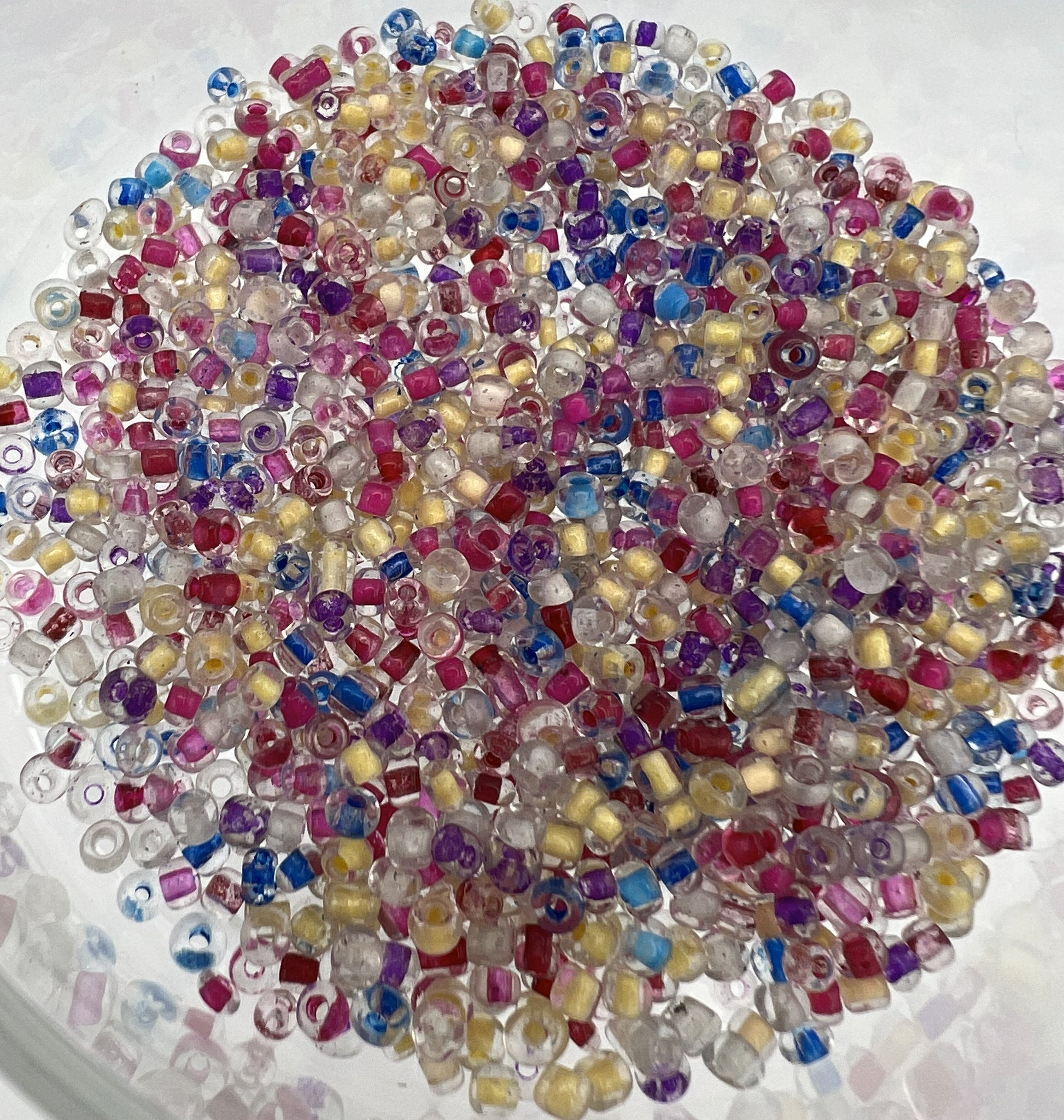 1 ox. 8/0 Inside Color Glass Seed Beads Mixed Colors
