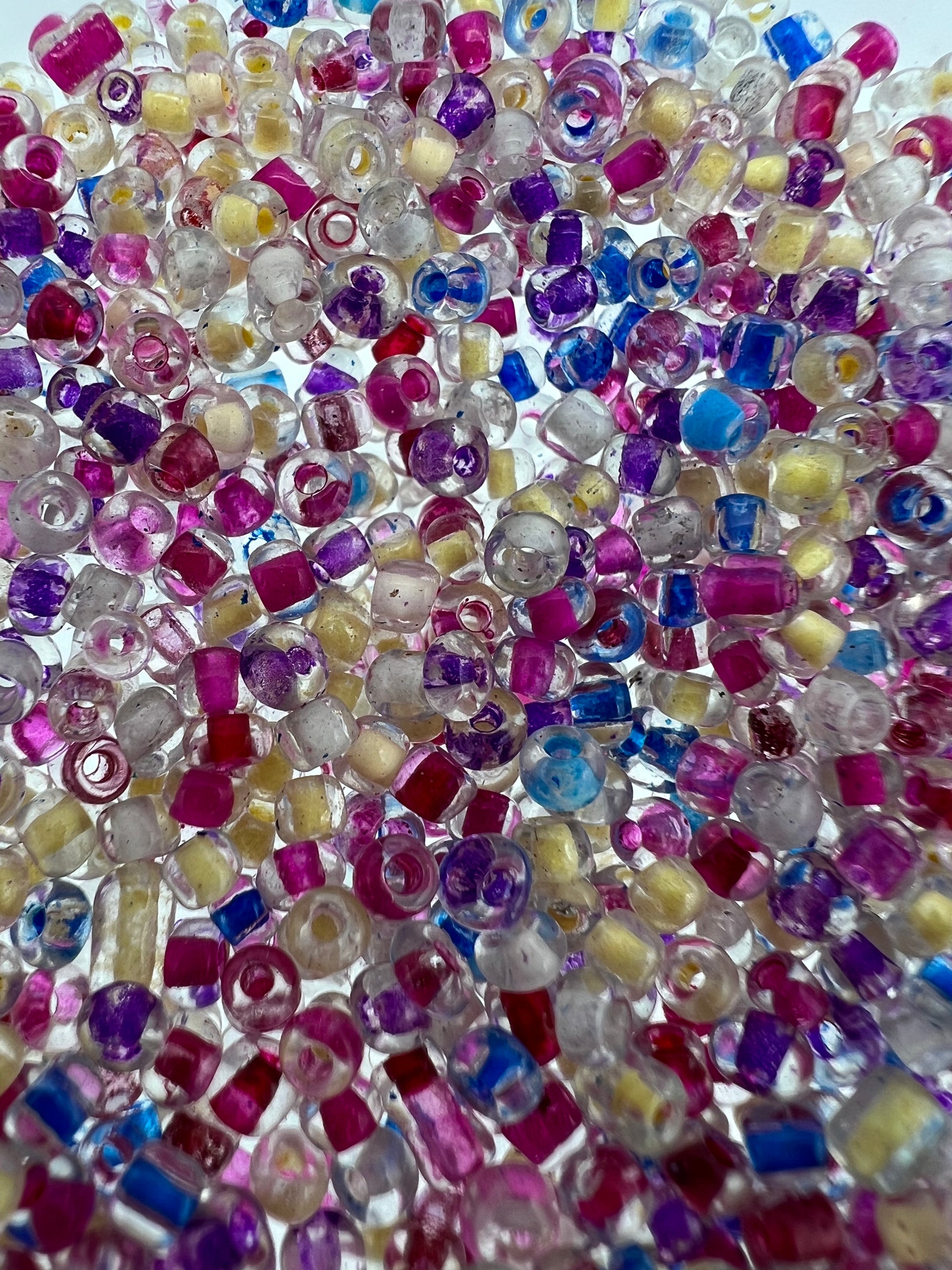 1 ox. 8/0 Inside Color Glass Seed Beads Mixed Colors