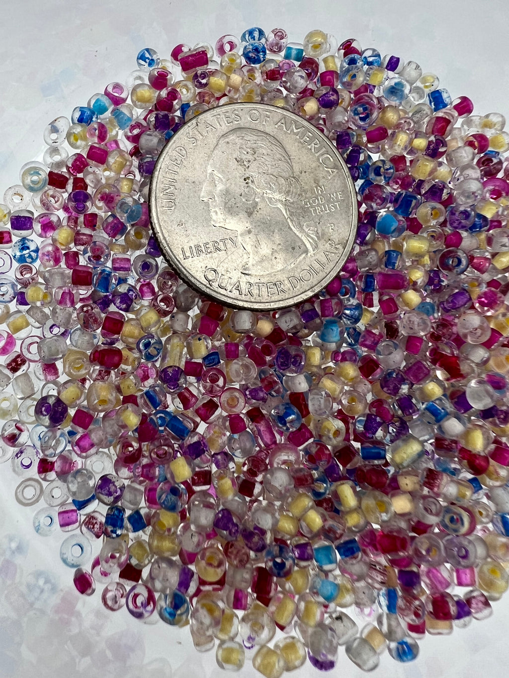 1 ox. 8/0 Inside Color Glass Seed Beads Mixed Colors