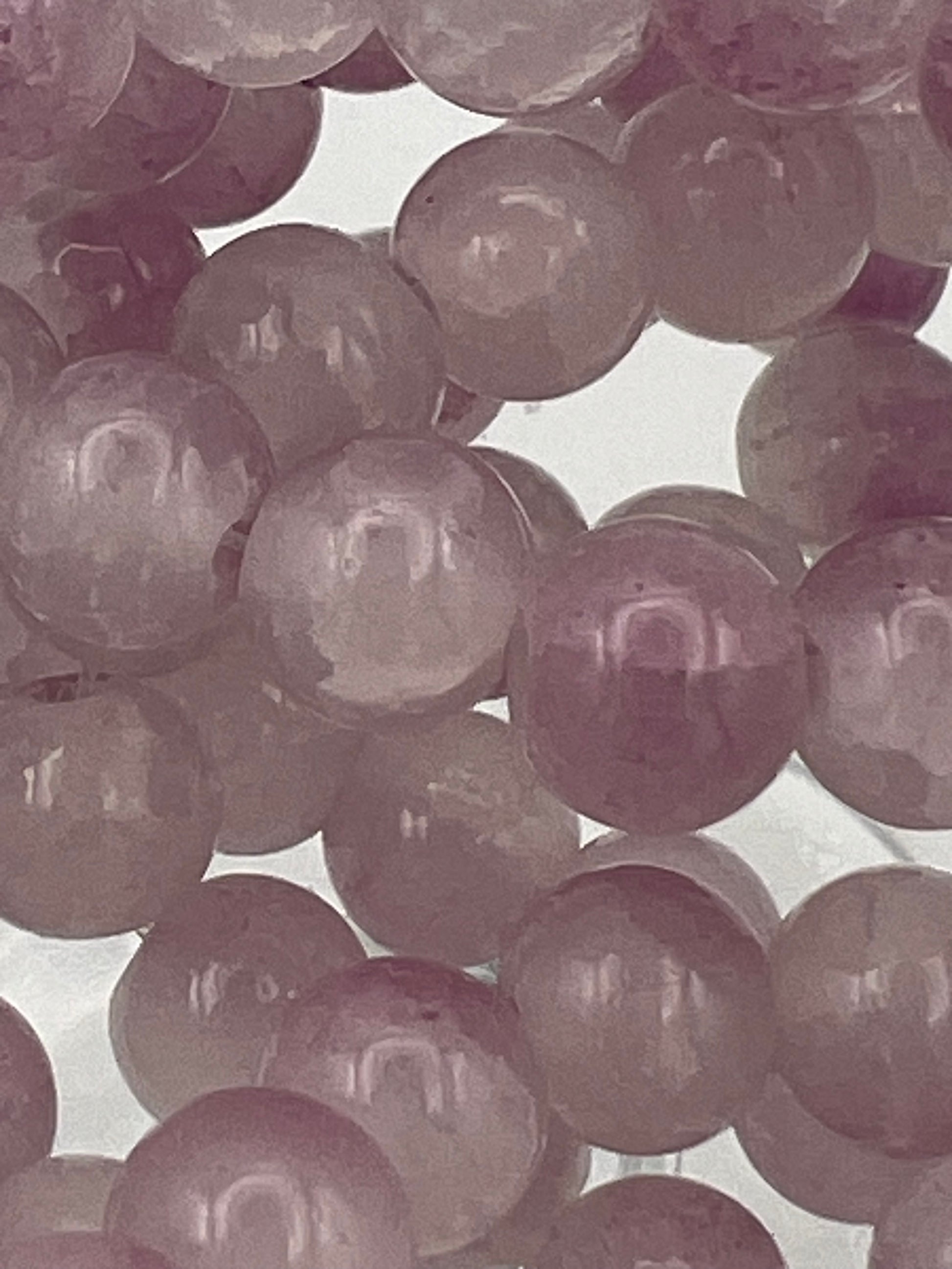 50 8mm Two-Tone Crackle Glass Beads Plum & White