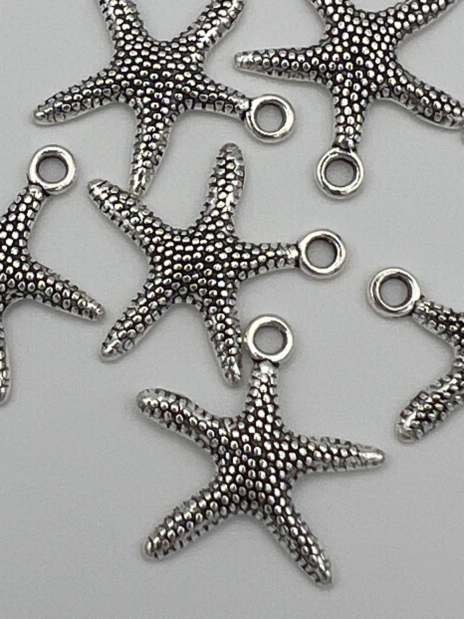 10 Tibetan Style Starfish Pendants/Charms