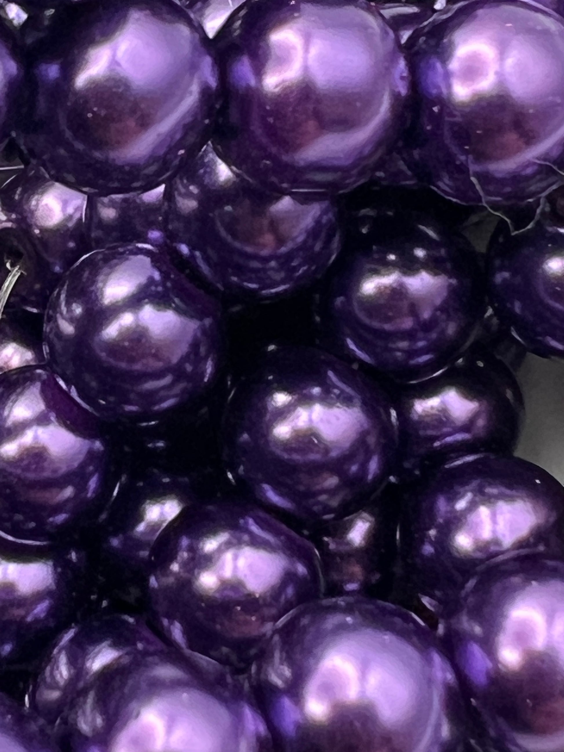 35 10mm Glass Pearl Beads Purple