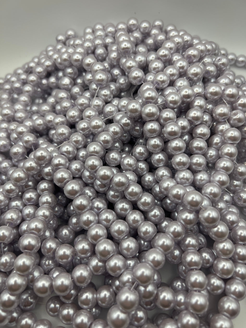 35 10mm Glass Pearl Beads Lavender