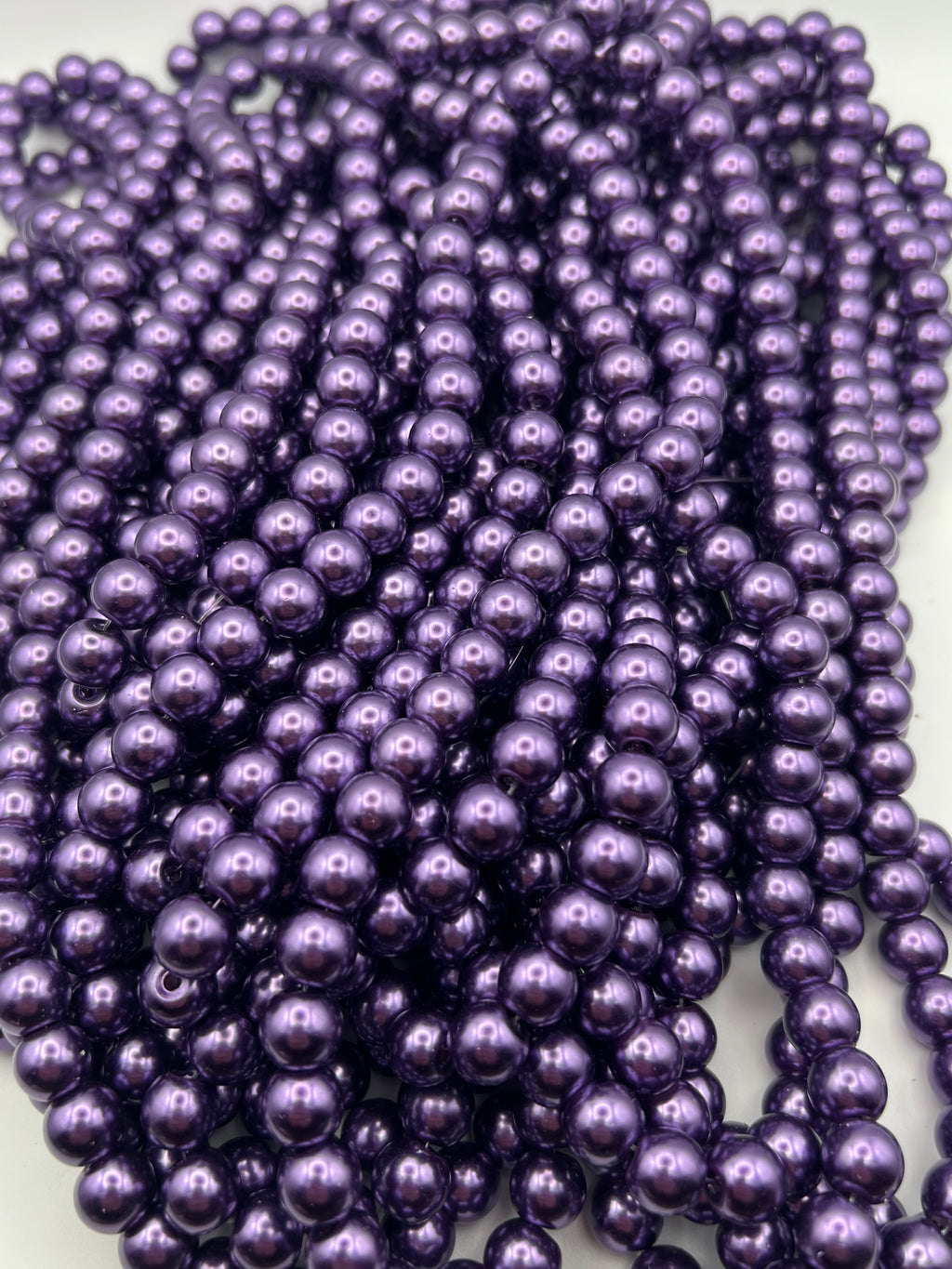 35 10mm Glass Pearl Beads Indigo